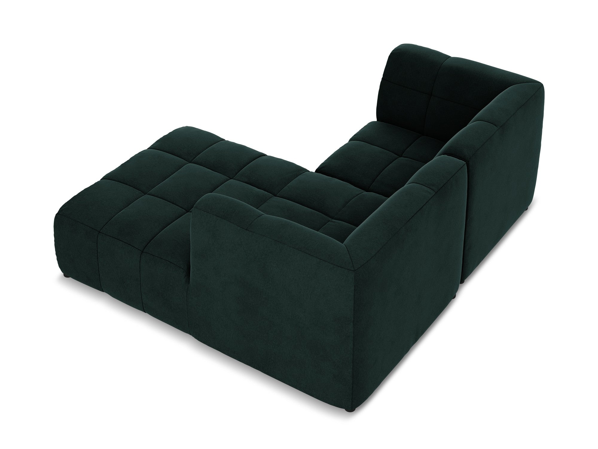 Modularer Samt-Ecksofa rechtsseitig für 2 Personen ALOHA graugrün