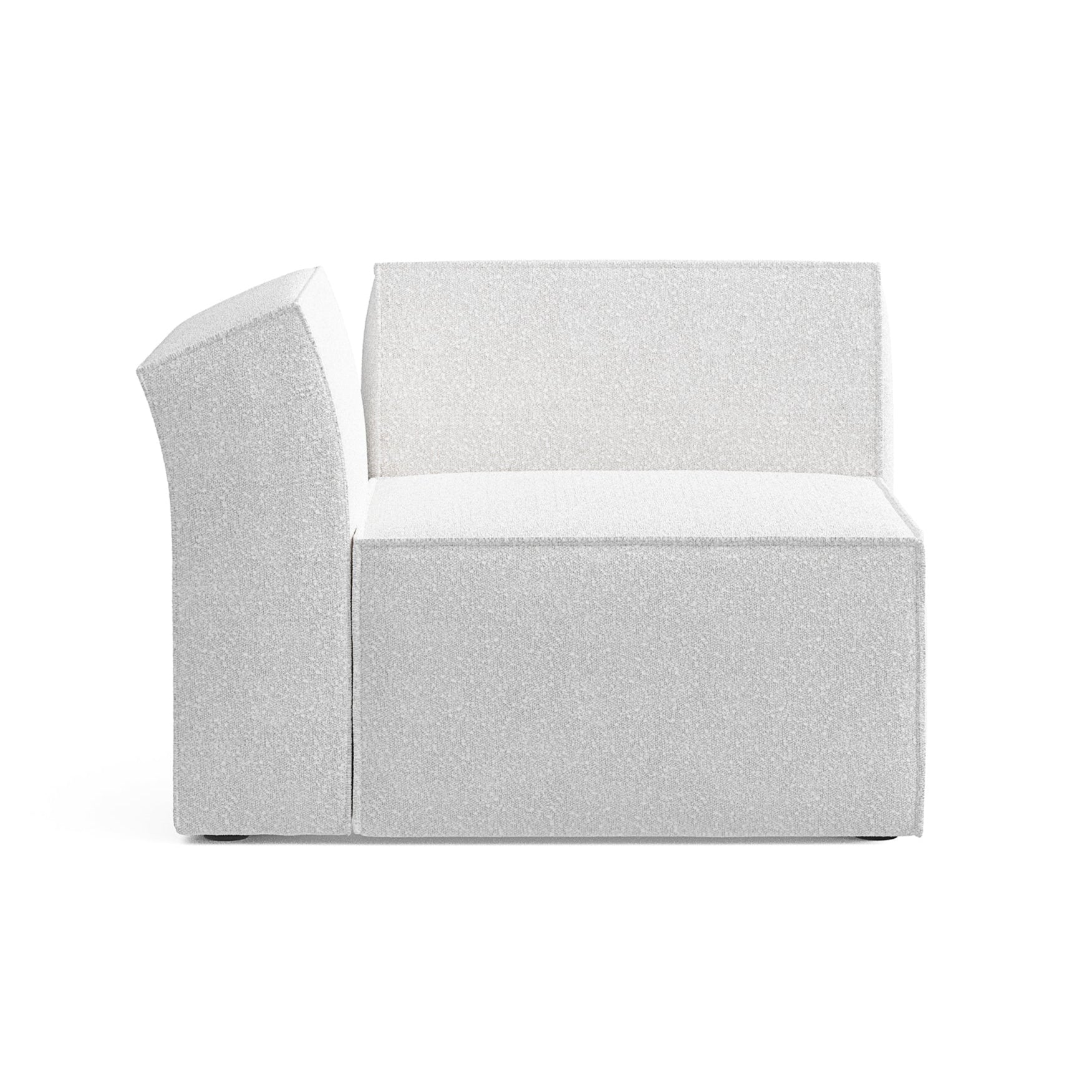 Modulares Sofa ANDO - linkes Modul in weißem Boucle