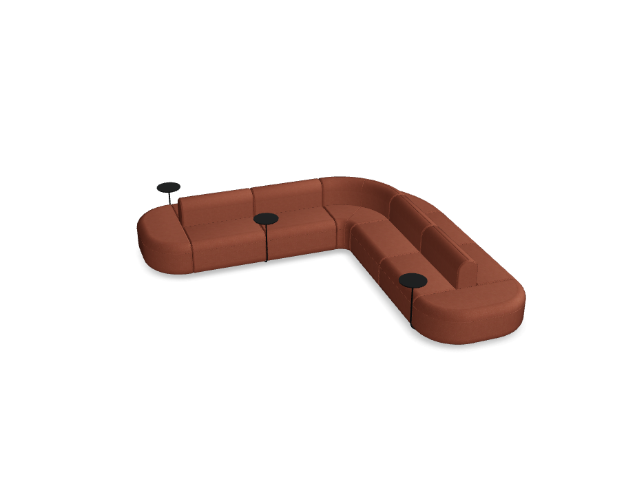 Sofa 8-module hoekbank dubbel ARTIKO gestoffeerd