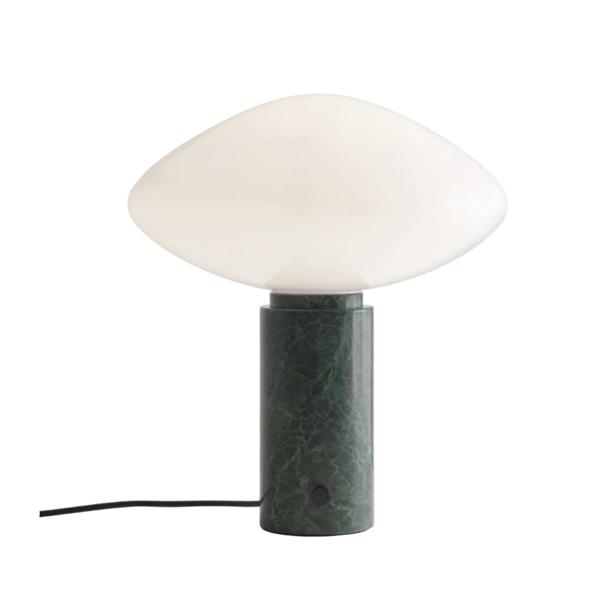 Tafellamp MIST AP17 met glazen kap en groene marmeren voet