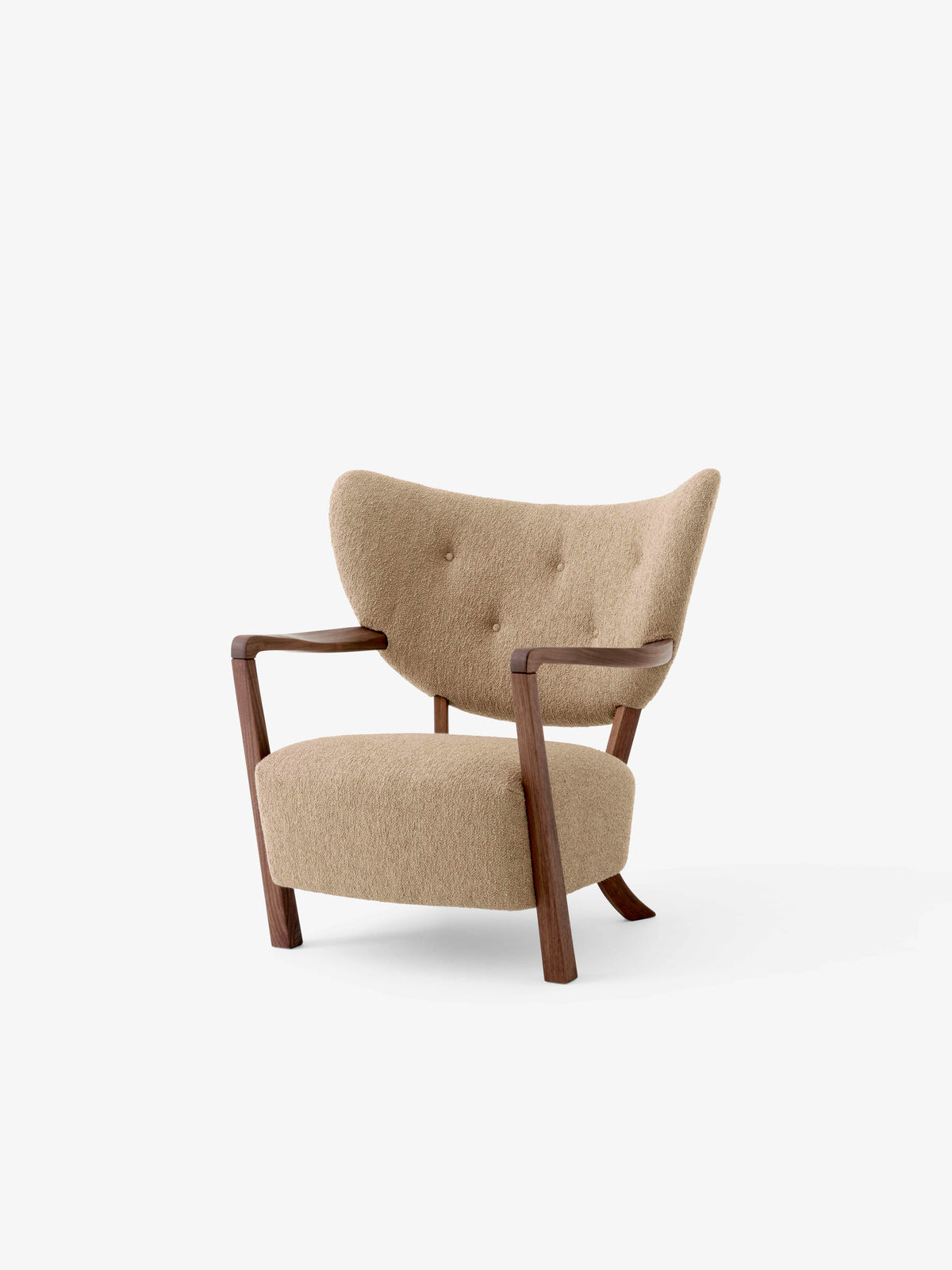 WULFF ATD2 fauteuil gestoffeerd met een notenhouten basis