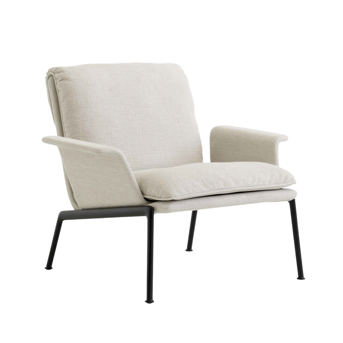 Fauteuil MUNO LN19 gestoffeerd met een zwarte basis