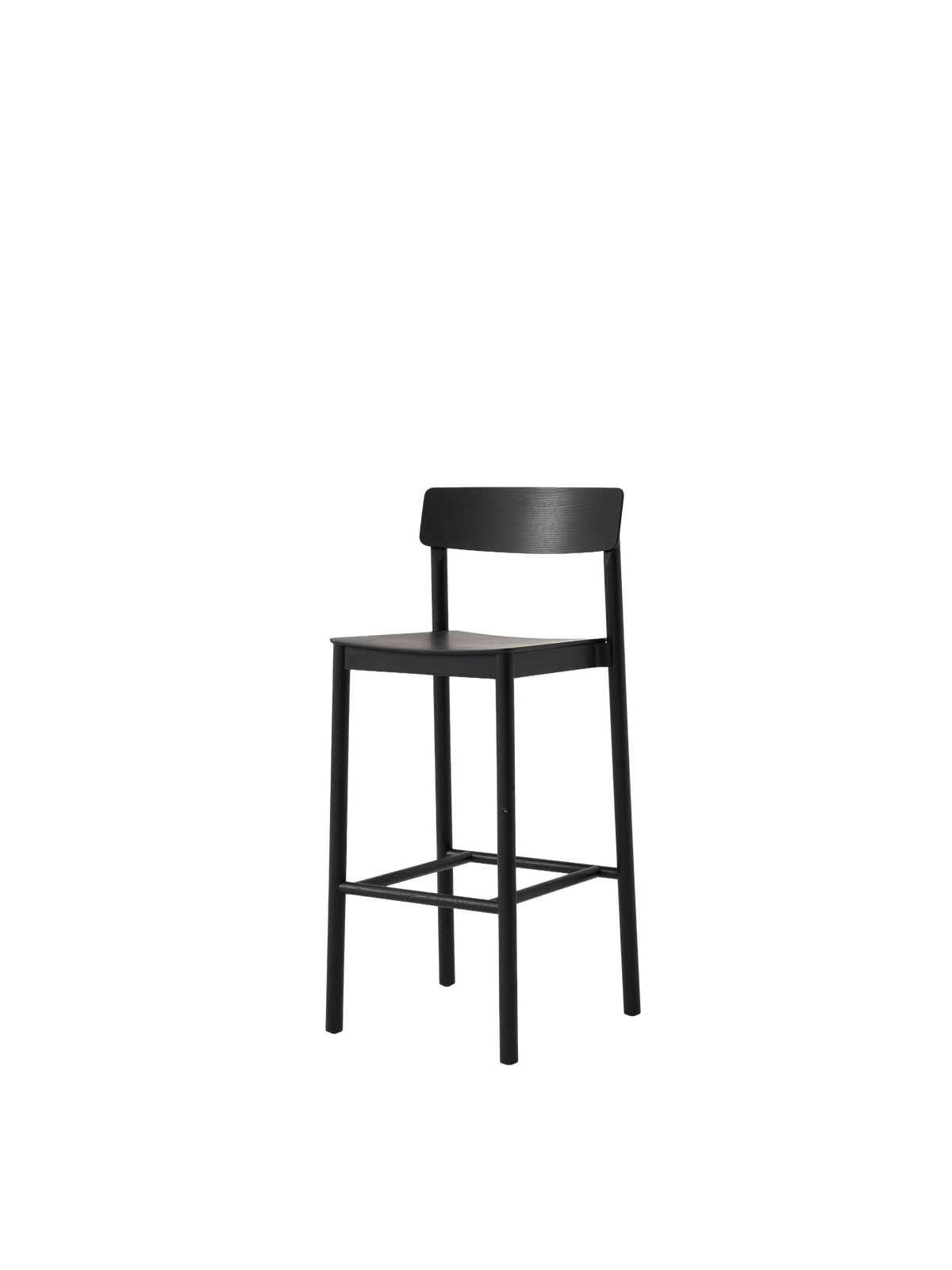 Hocker BETTY van zwart gelakt essenhout