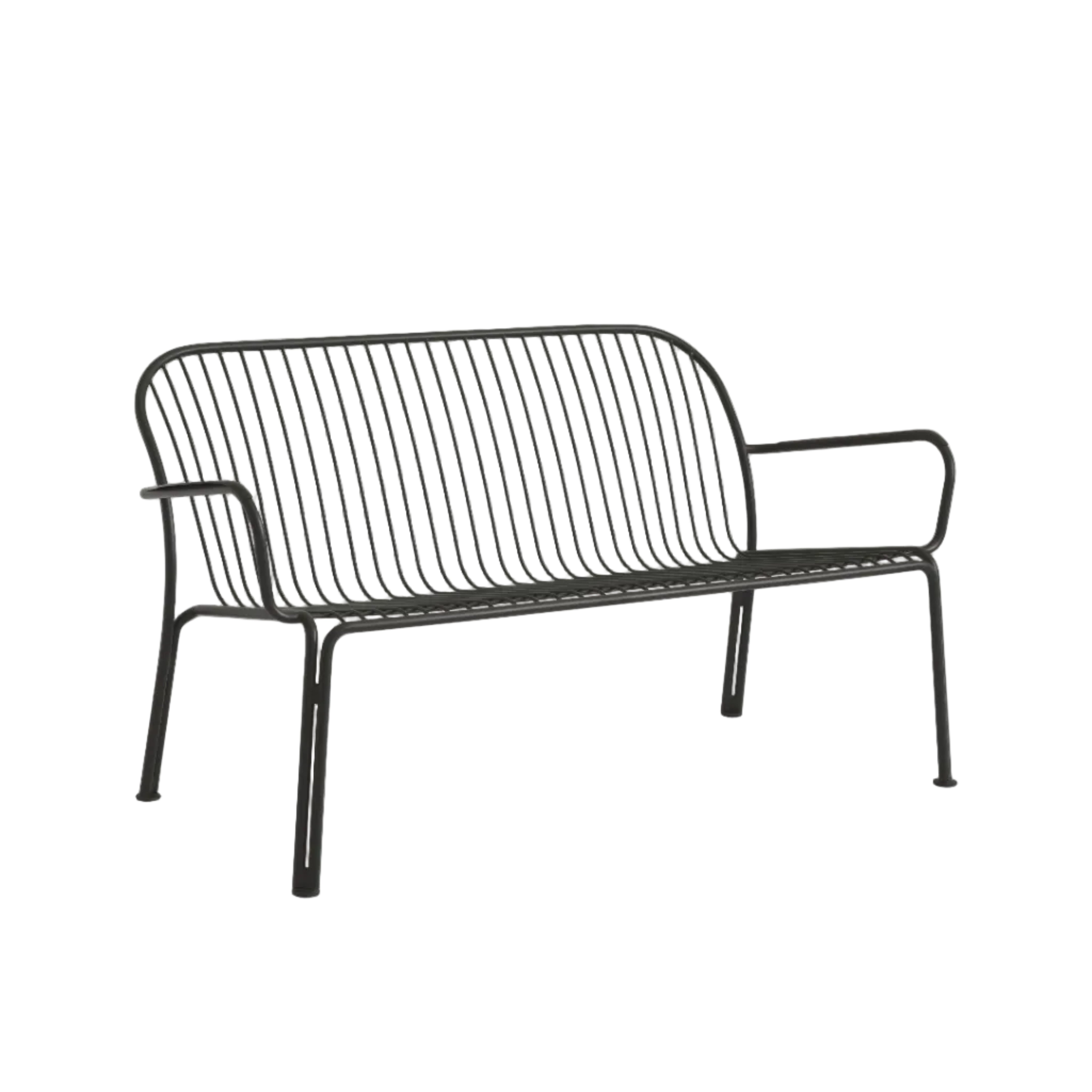 Buitenbank met armleuningen THORVALD SC110 zwart