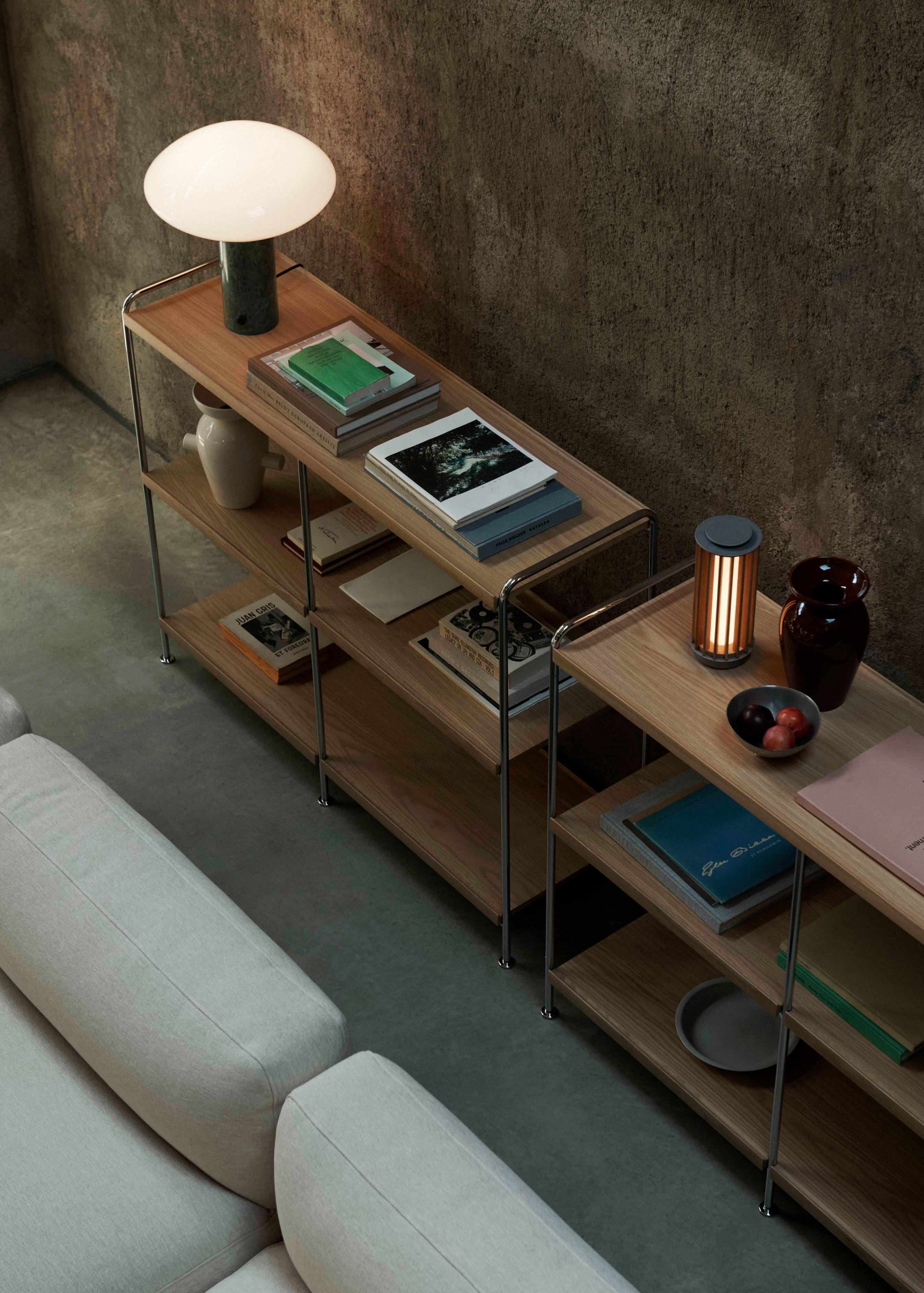 ALIMA NDS5 chromen rek met eikenhout