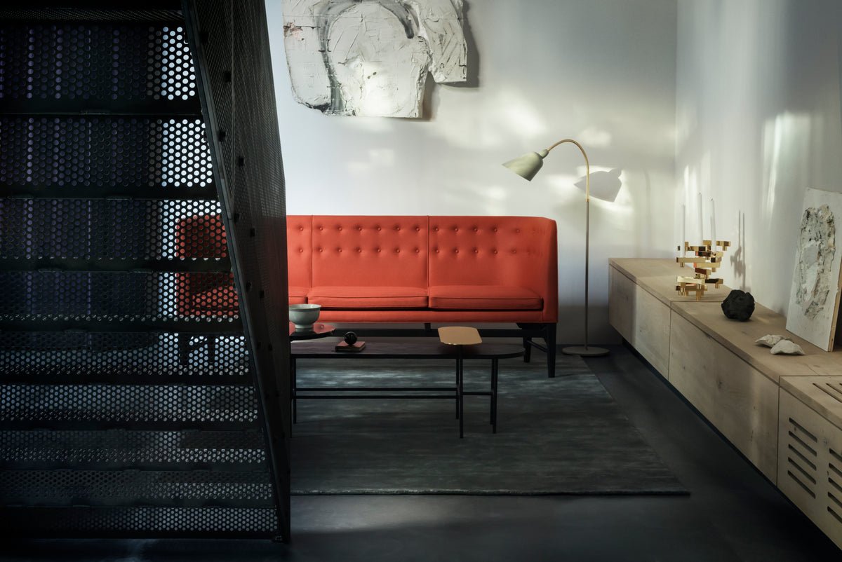 Vloerlamp BELLEVUE AJ7 grafiet met bruin messing voet