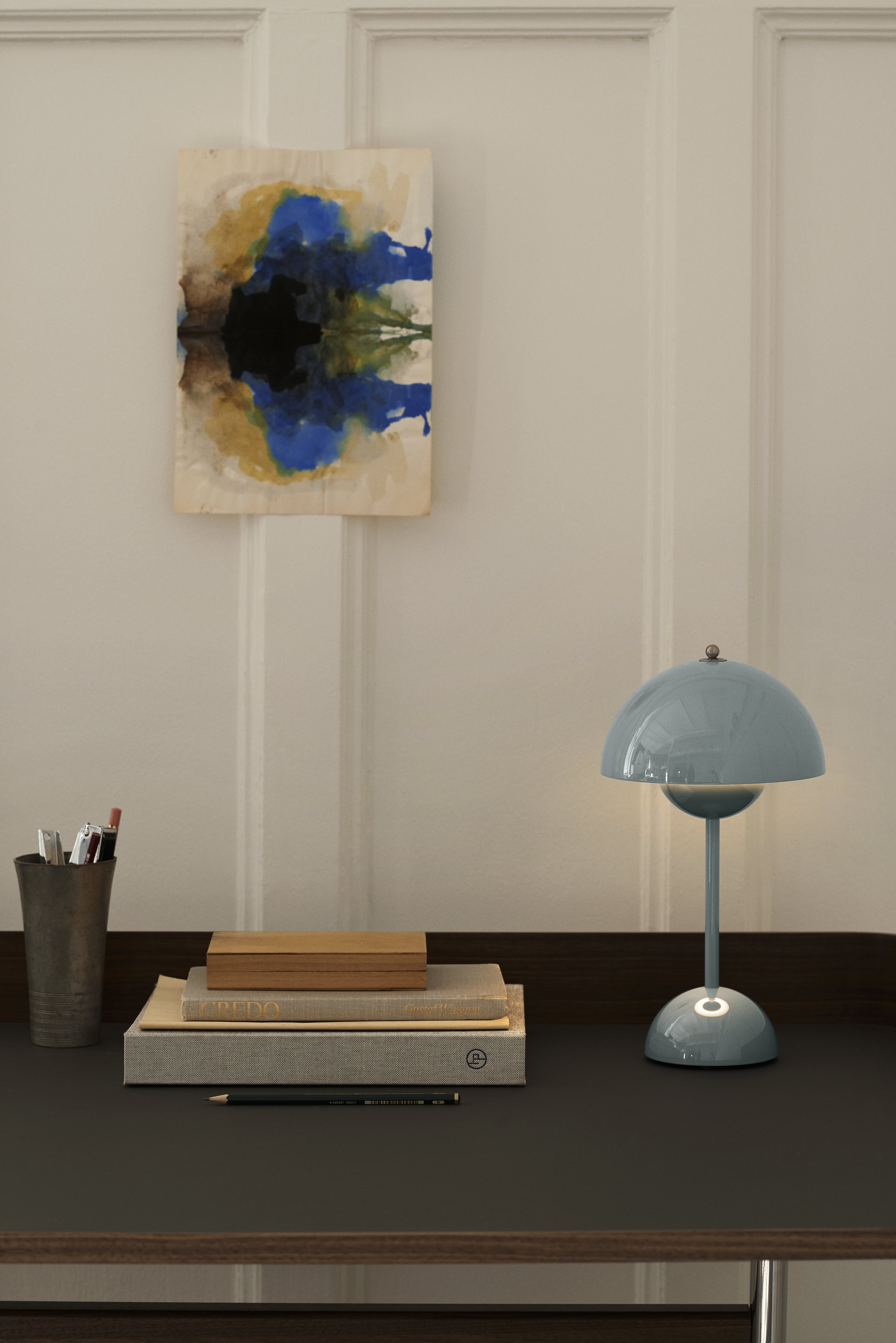 Draagbare lamp FLOWERPOT VP9 grijsblauw