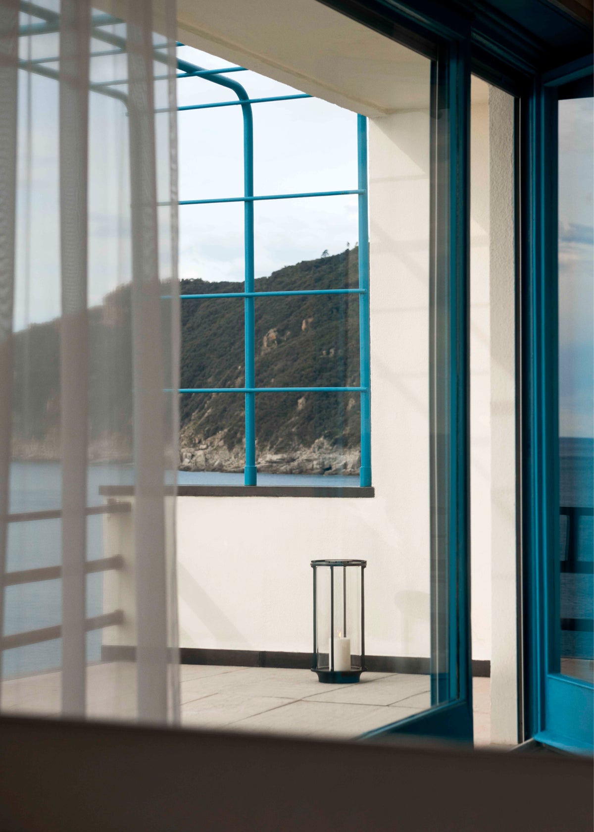 Buitenlantaarn voor kaars HURRICANE SC83 glas en zwart aluminium