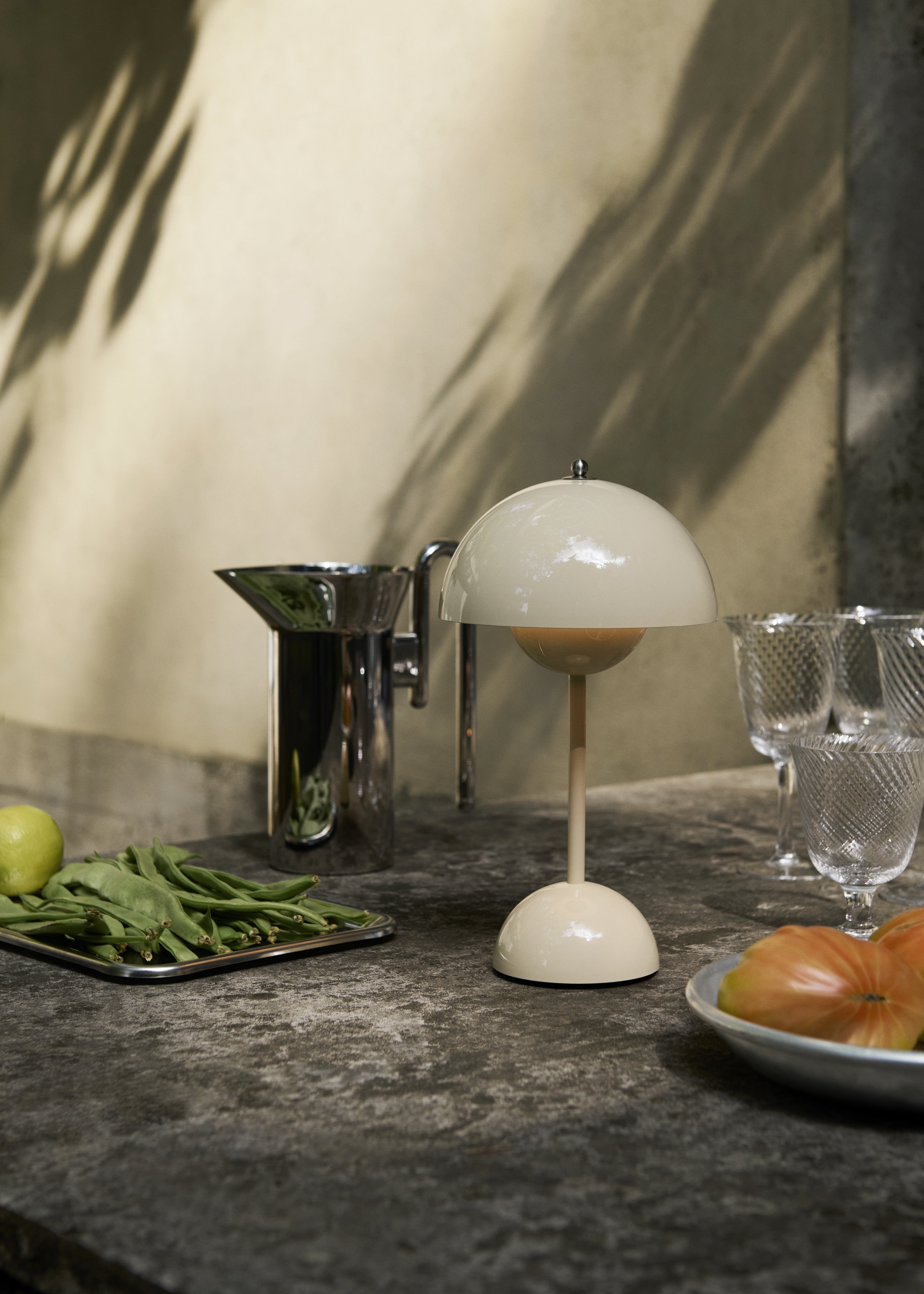 Draagbare lamp FLOWERPOT VP9 mat lichtgrijs