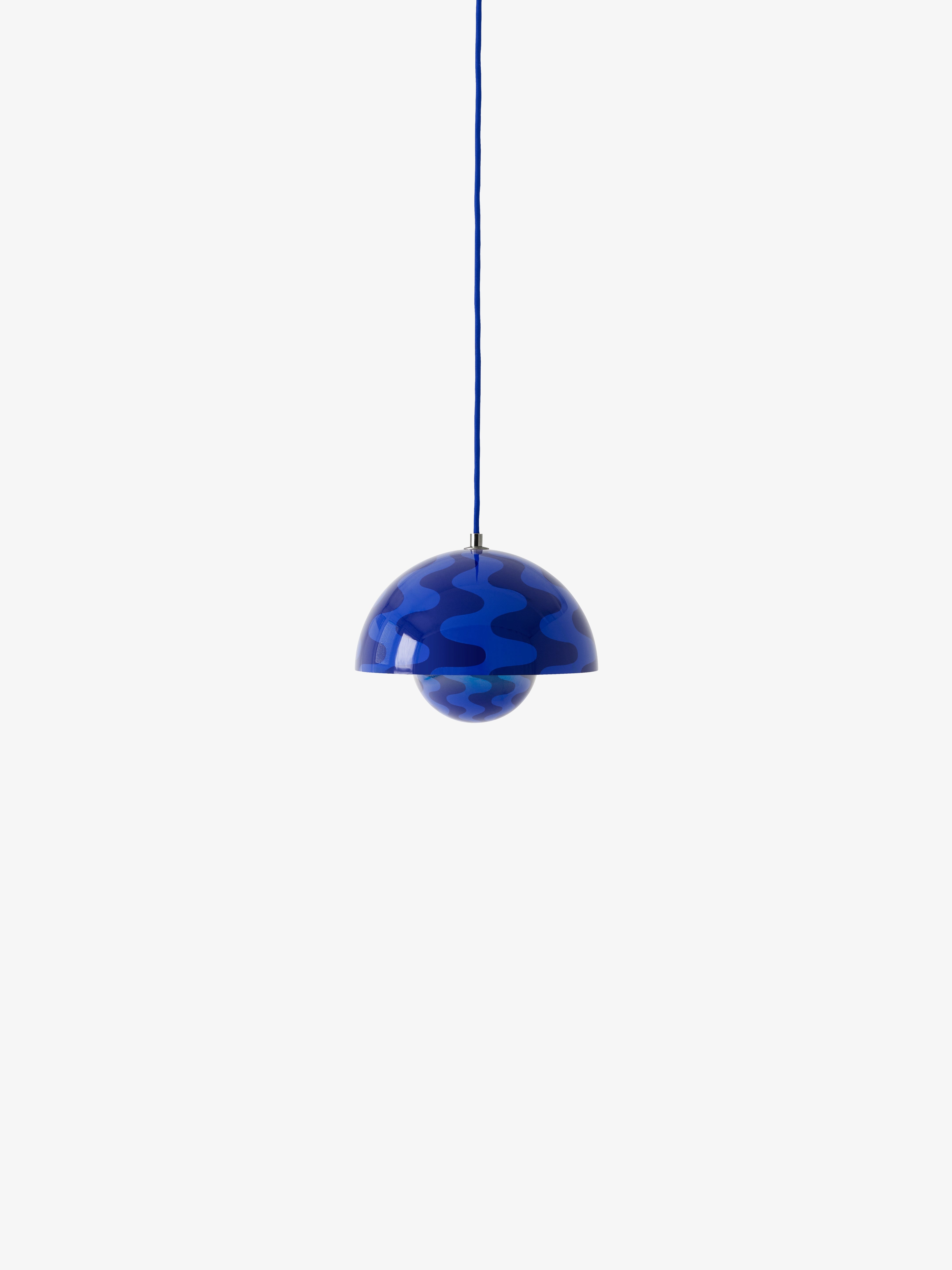 Hanglamp FLOWERPOT blauw-blauwe patroon