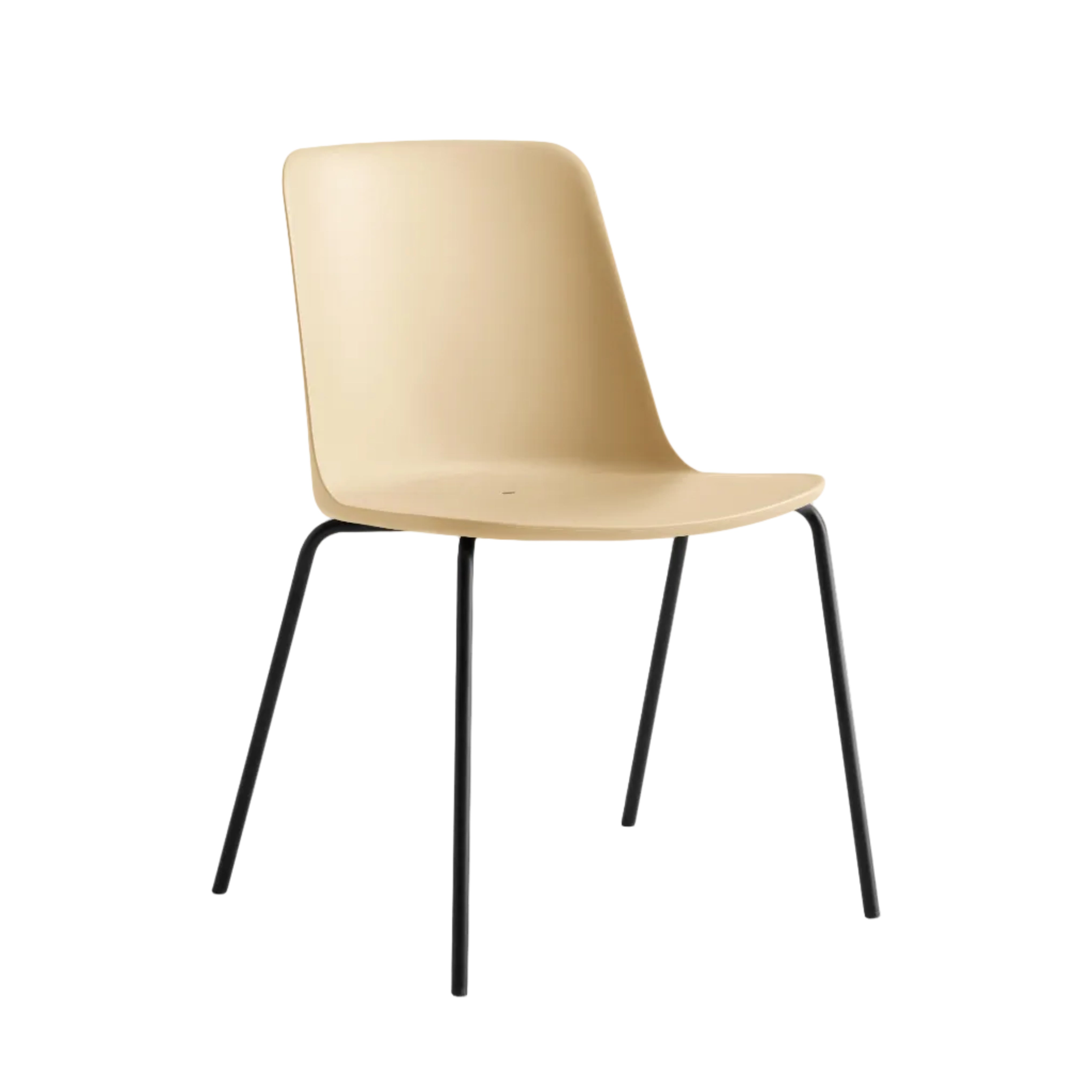 Buitenstoel RELY HW138 beige met een zwarte stalen basis