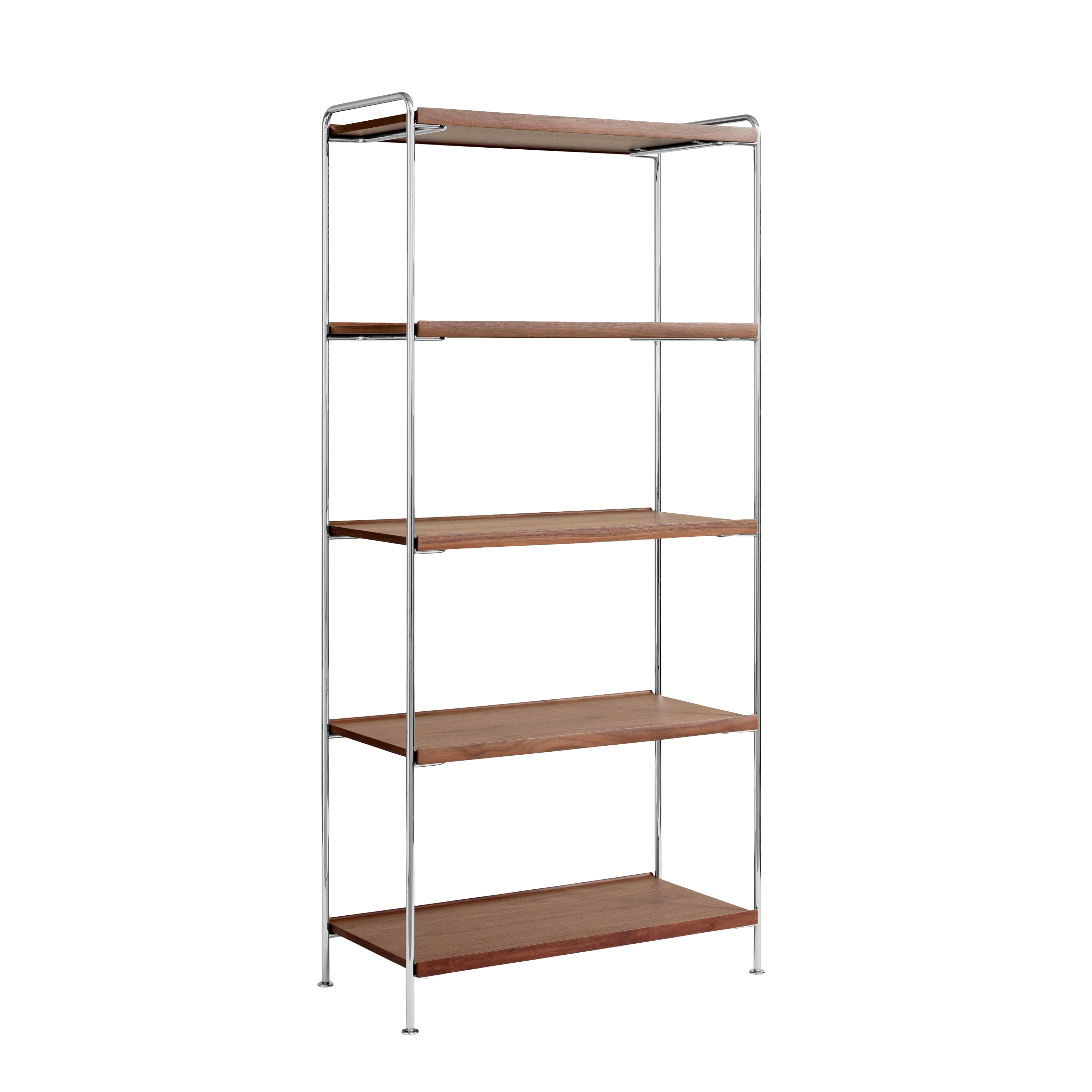 Regaal ALIMA NDS6 chroom met notenhout