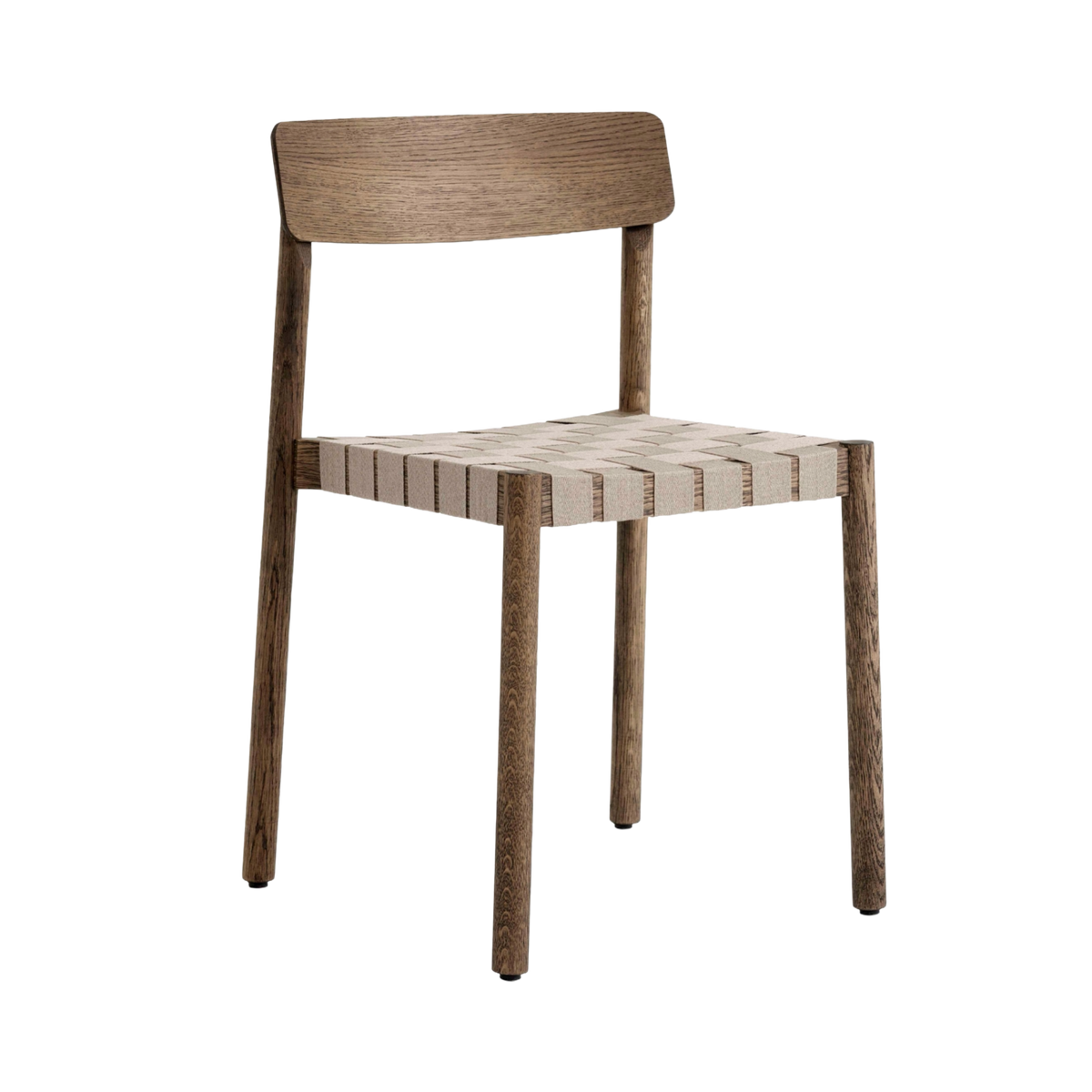 Stoel BETTY TK1 beige geweven zitting met gerookt geolied eikenhout