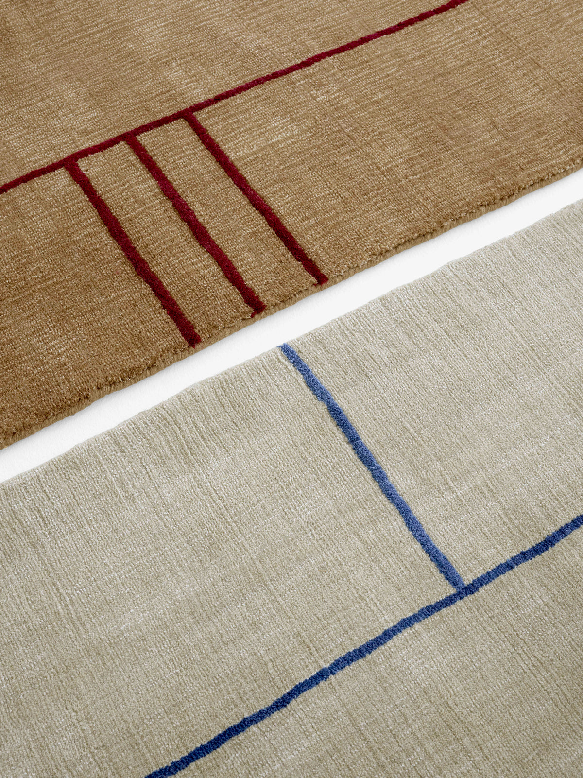 Vloerkleed CRUISE zandkleurig met blauw