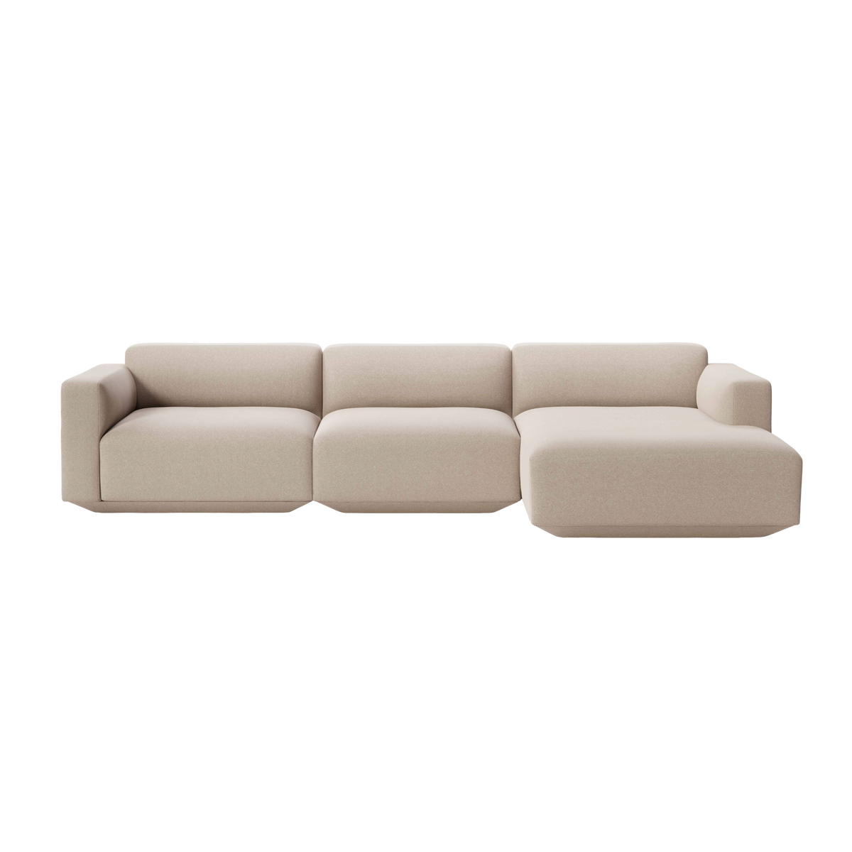 Modulaire rechterhoekbank voor 4 personen DEVELIUS beige