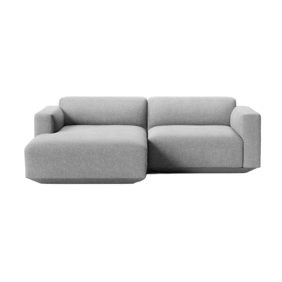Linkse modulaire bank voor 3 personen DEVELIUS gestoffeerd
