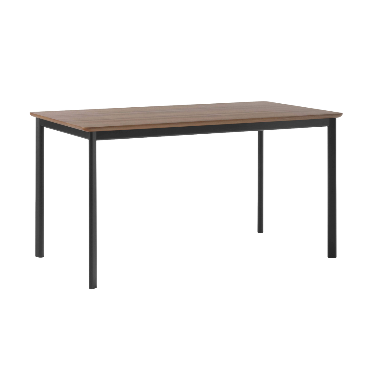 Tafel DRIP met notenhouten blad en zwarte basis