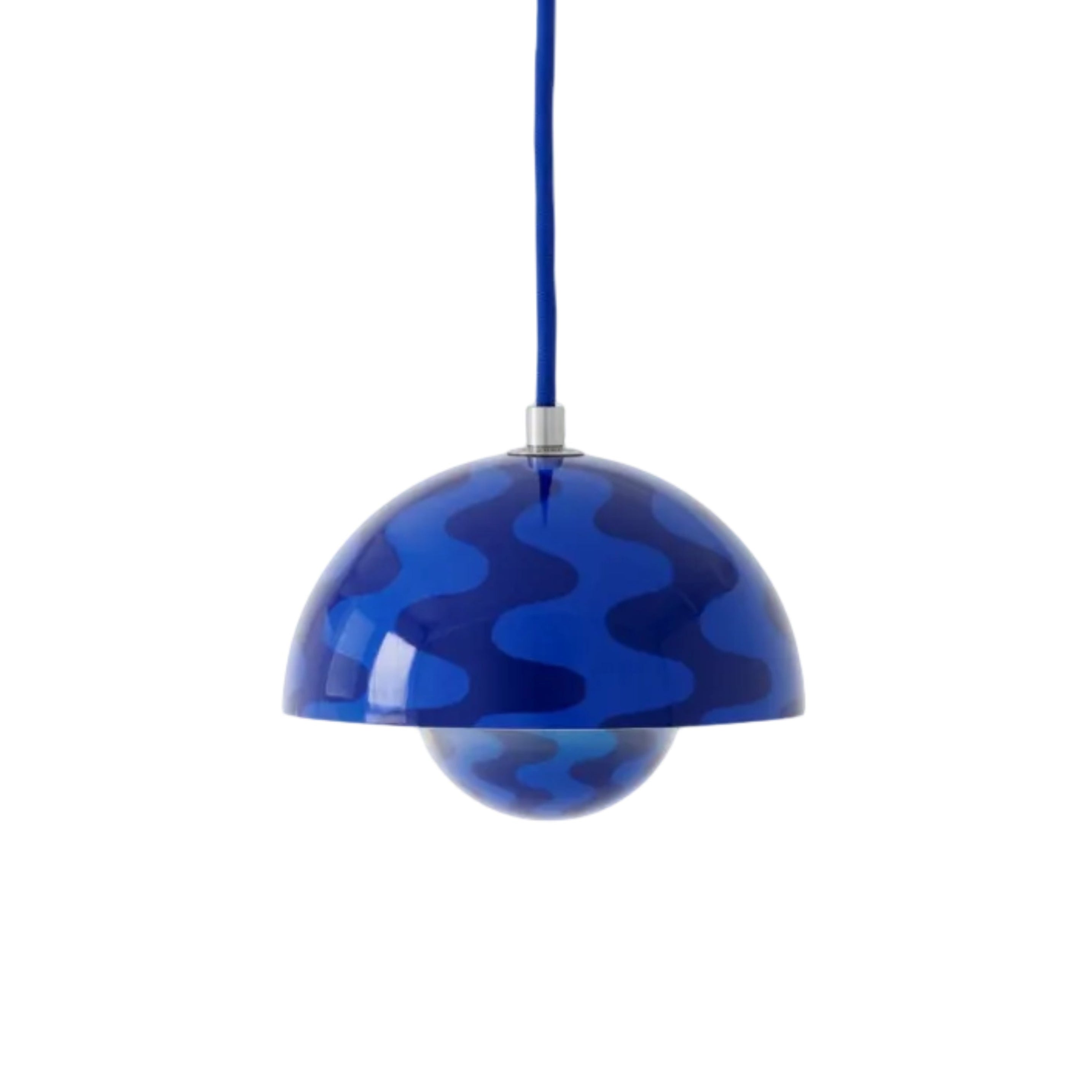 Hanglamp FLOWERPOT blauw-blauwe patroon