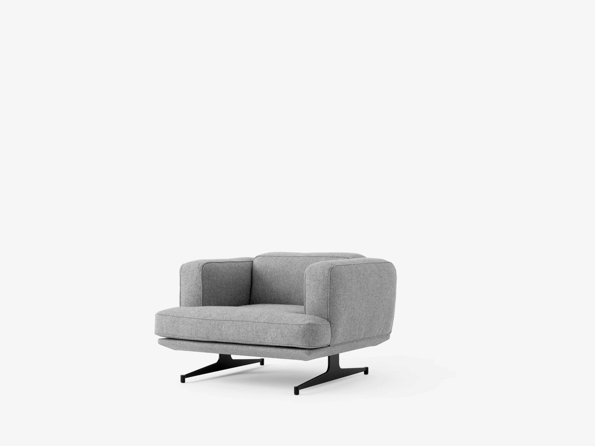 Fauteuil INLAND AV21 gestoffeerd met een zwarte basis