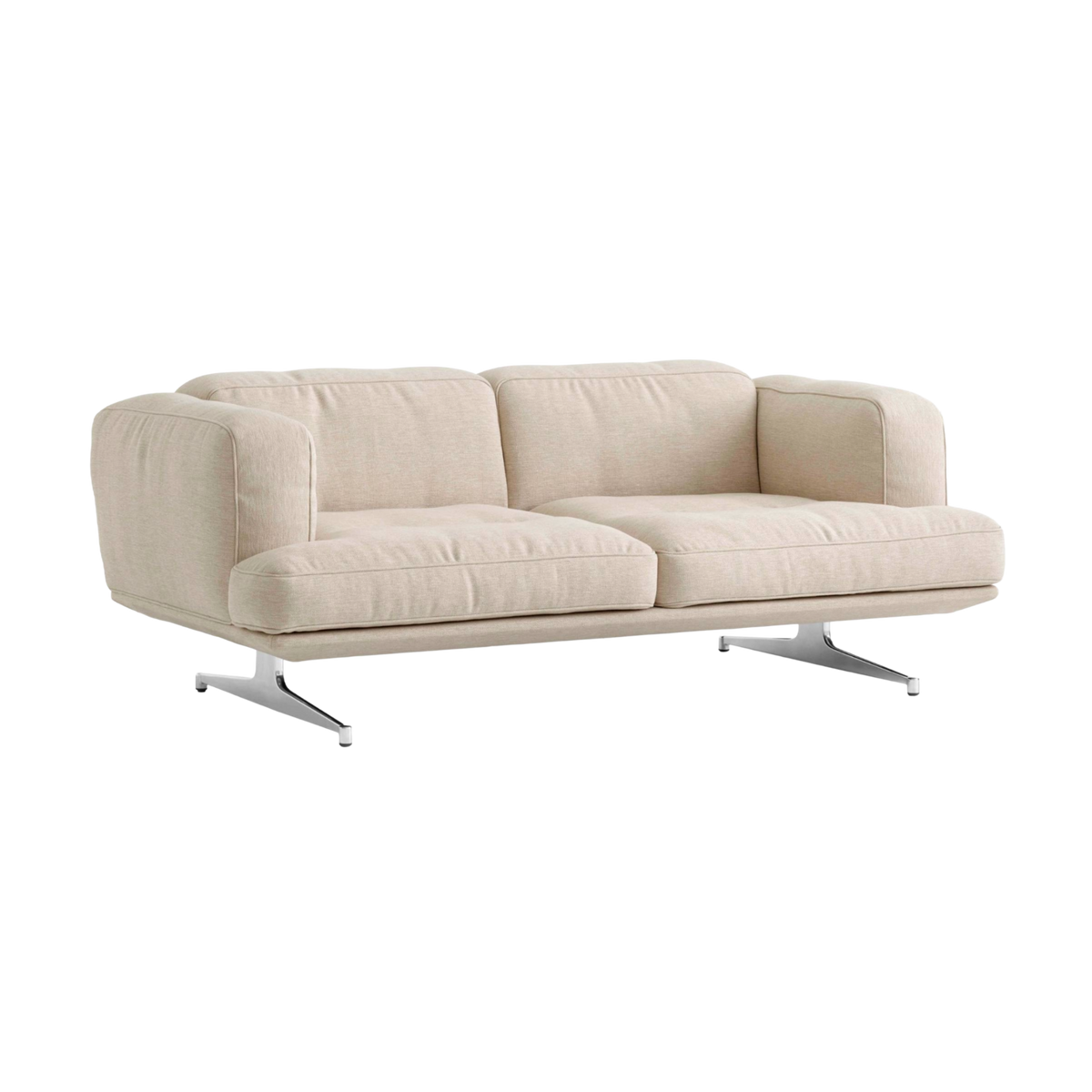 Sofa 2-zits INLAND AV22 gestoffeerd met een aluminium basis