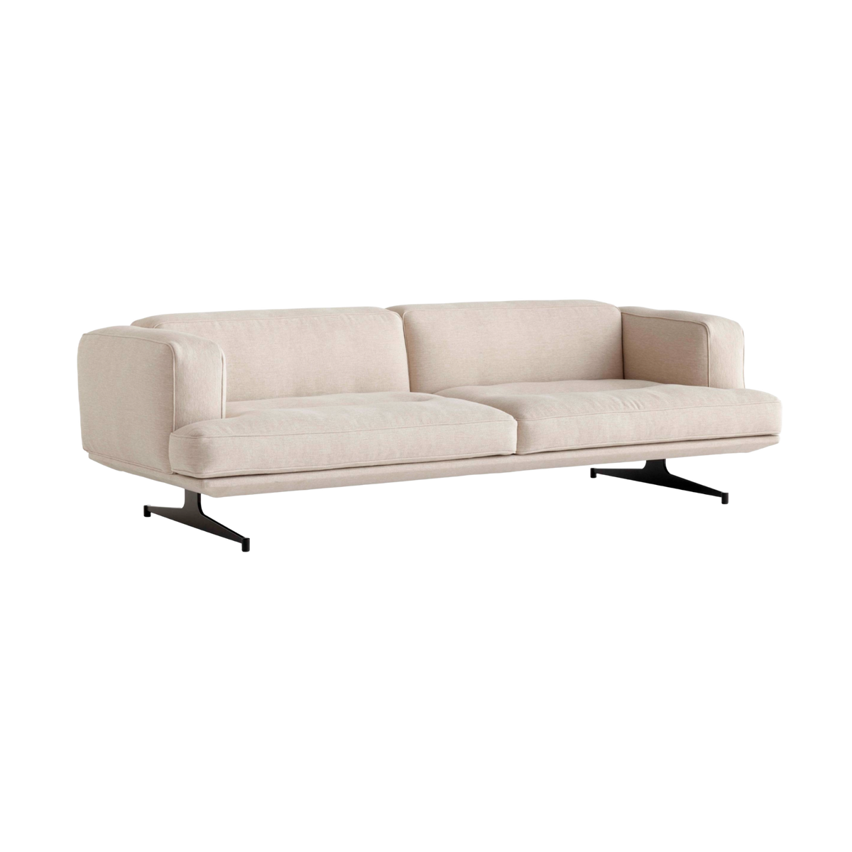 Sofa 3-zits INLAND AV23 gestoffeerd met een zwarte basis