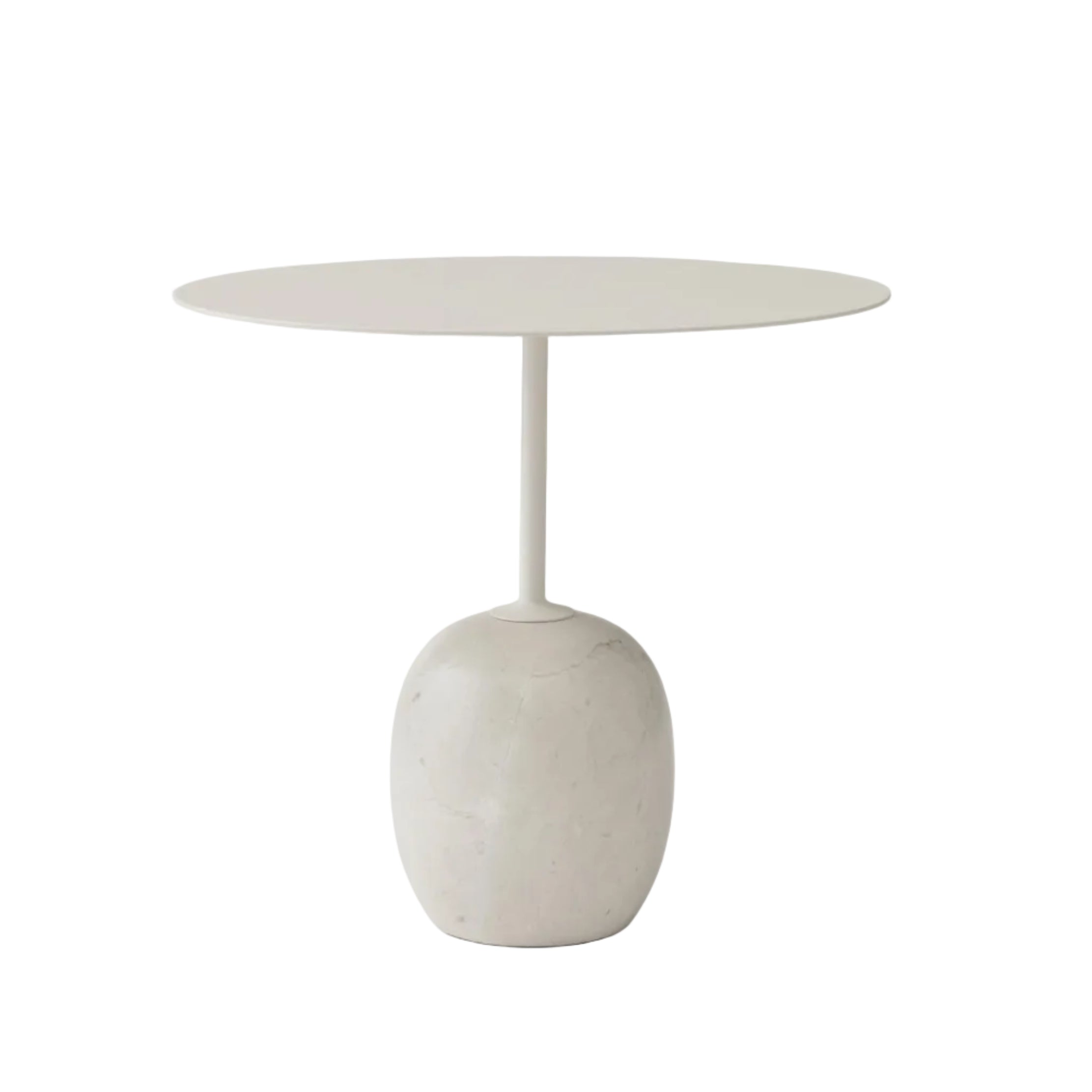Bijzettafel LATO crème blad met beige marmeren basis