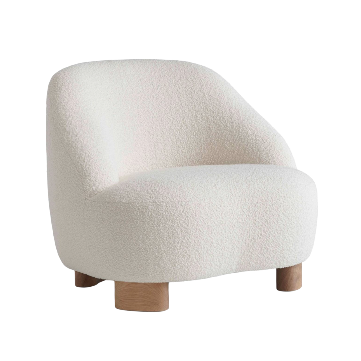 Fauteuil MARGAS LC1 gestoffeerd met een eiken basis