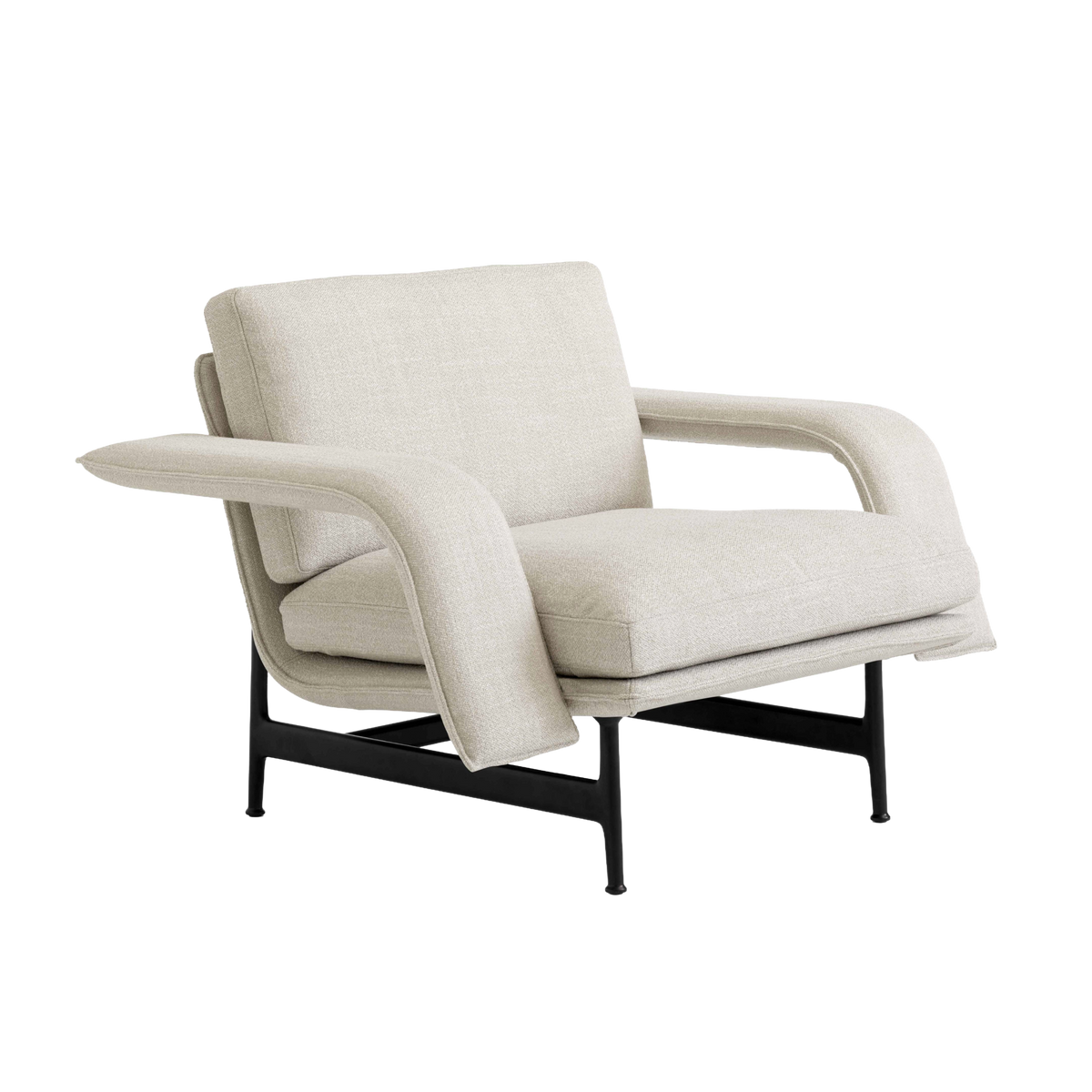 Fauteuil MEANTIME AV29 gestoffeerd met een zwarte basis