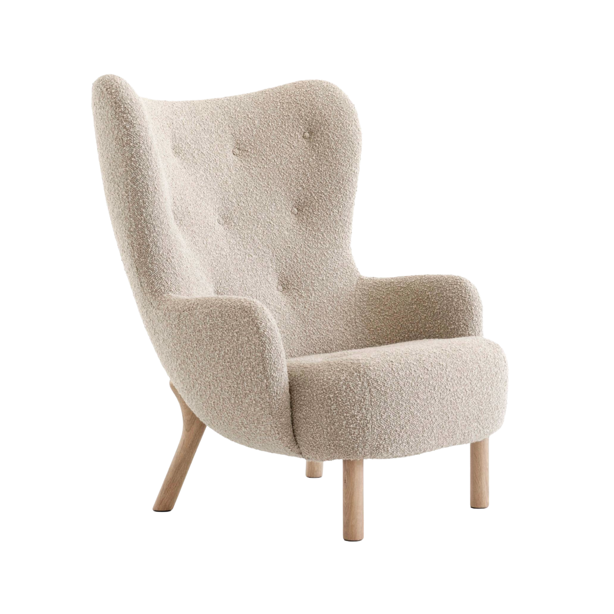 Fauteuil PETRA VB3 gestoffeerd met eiken basis