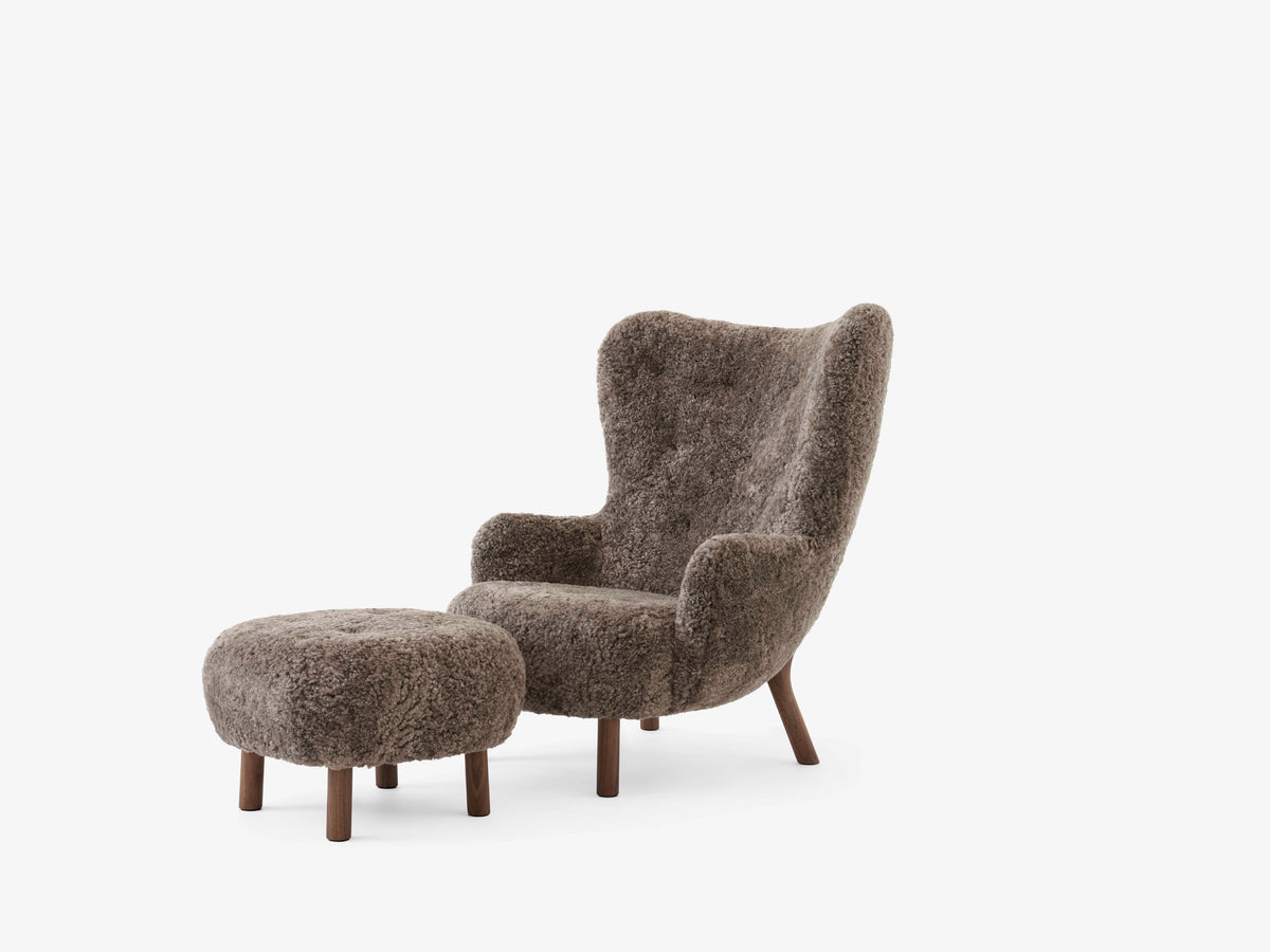 Fauteuil PETRA VB3 gestoffeerd met notenhouten basis