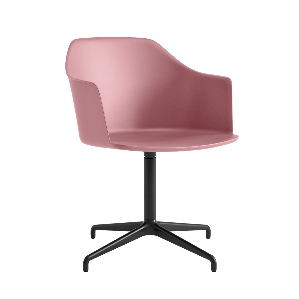 Bureau stoel RELY HW38 lichtroze met een zwarte aluminium basis