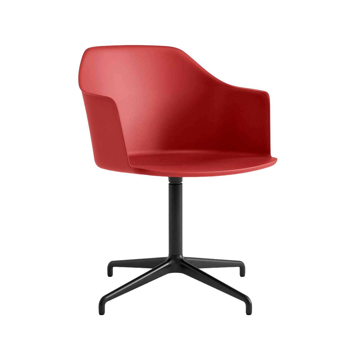 Bureau stoel RELY HW38 rood met een zwarte aluminium basis
