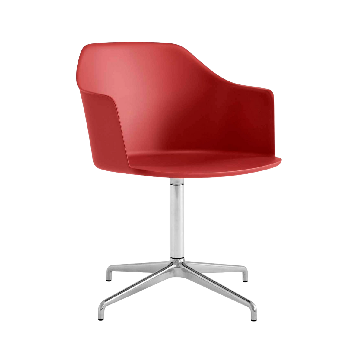 Bureau stoel RELY HW38 rood met een aluminium basis