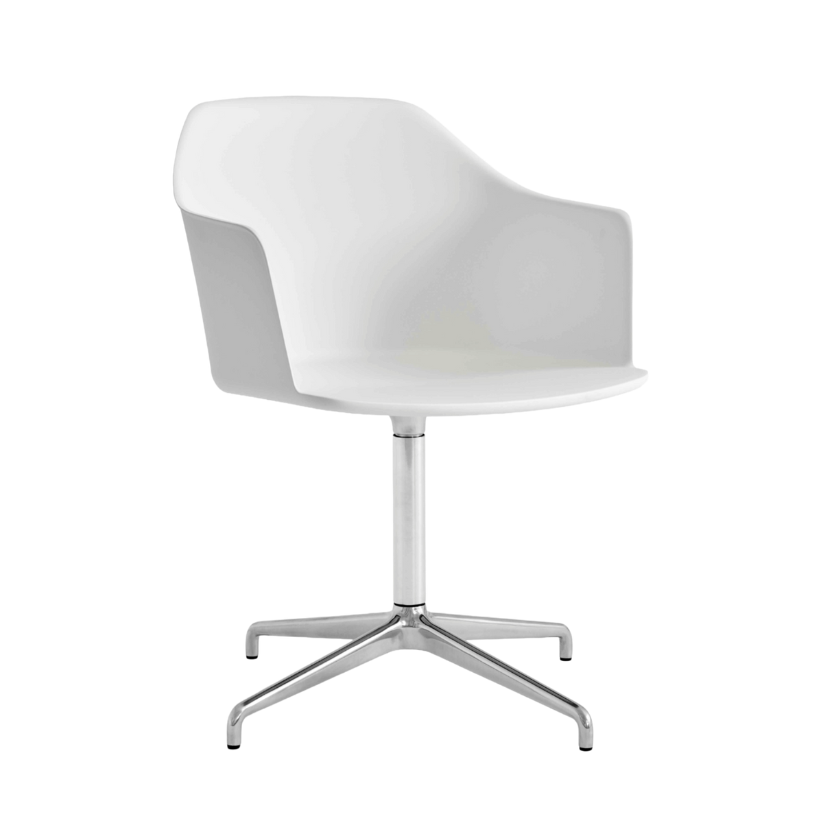 Bureau stoel RELY HW38 wit met een aluminium basis