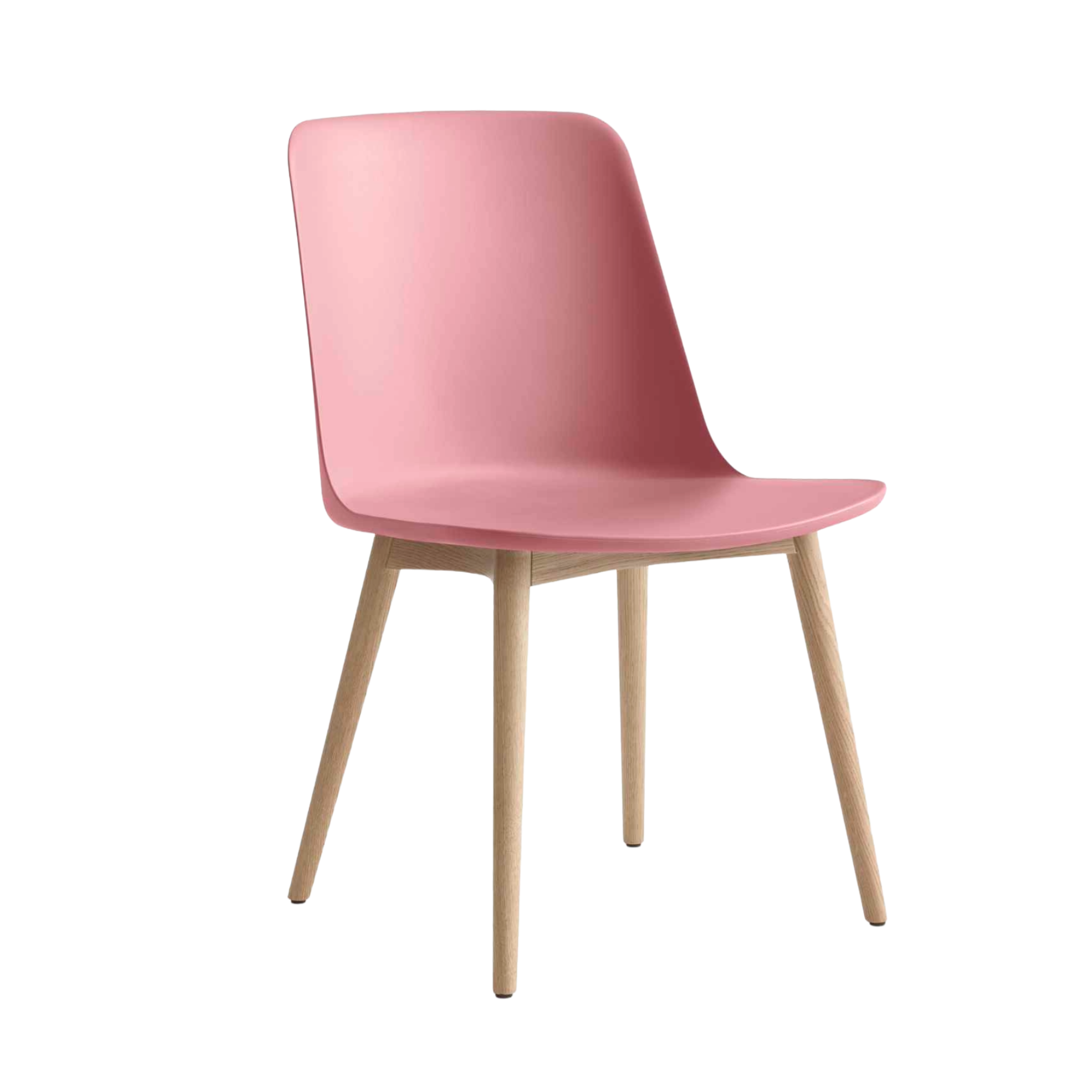 Stoel RELY HW71 lichtroze met een eiken basis