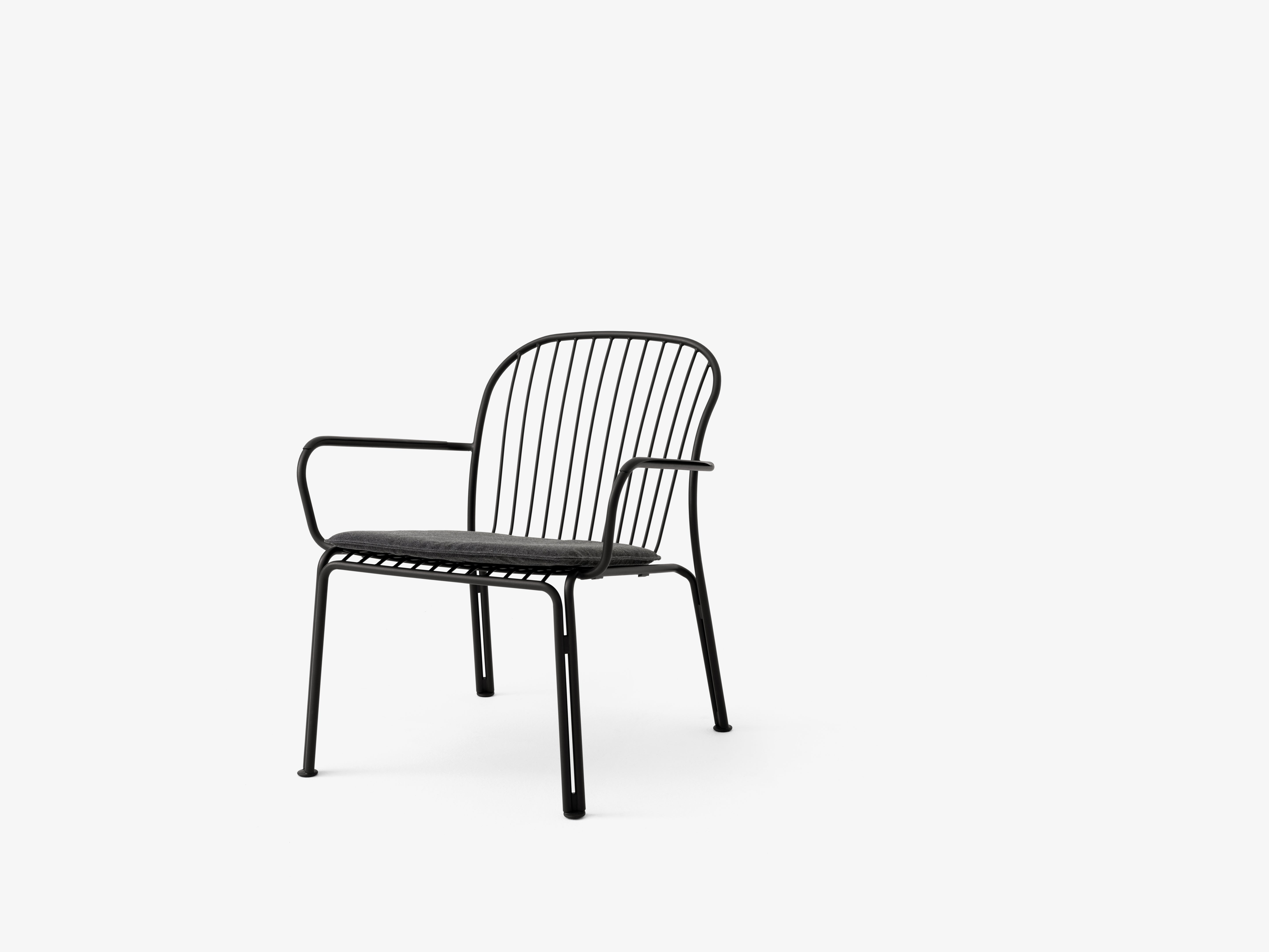 Buitenfauteuil met armleuningen THORVALD SC101 zwart
