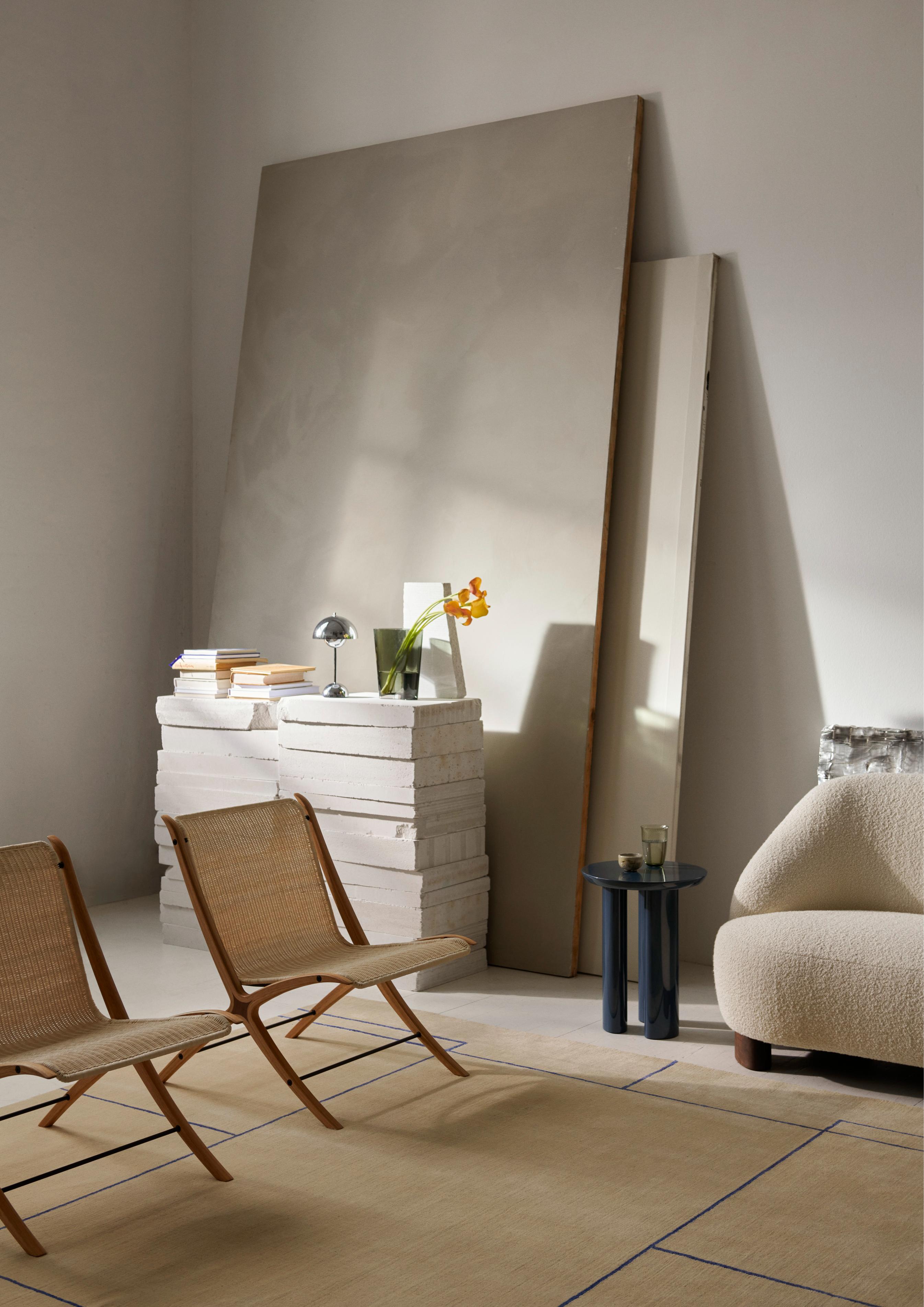 Fauteuil X HM10 met rieten zitting en houten basis