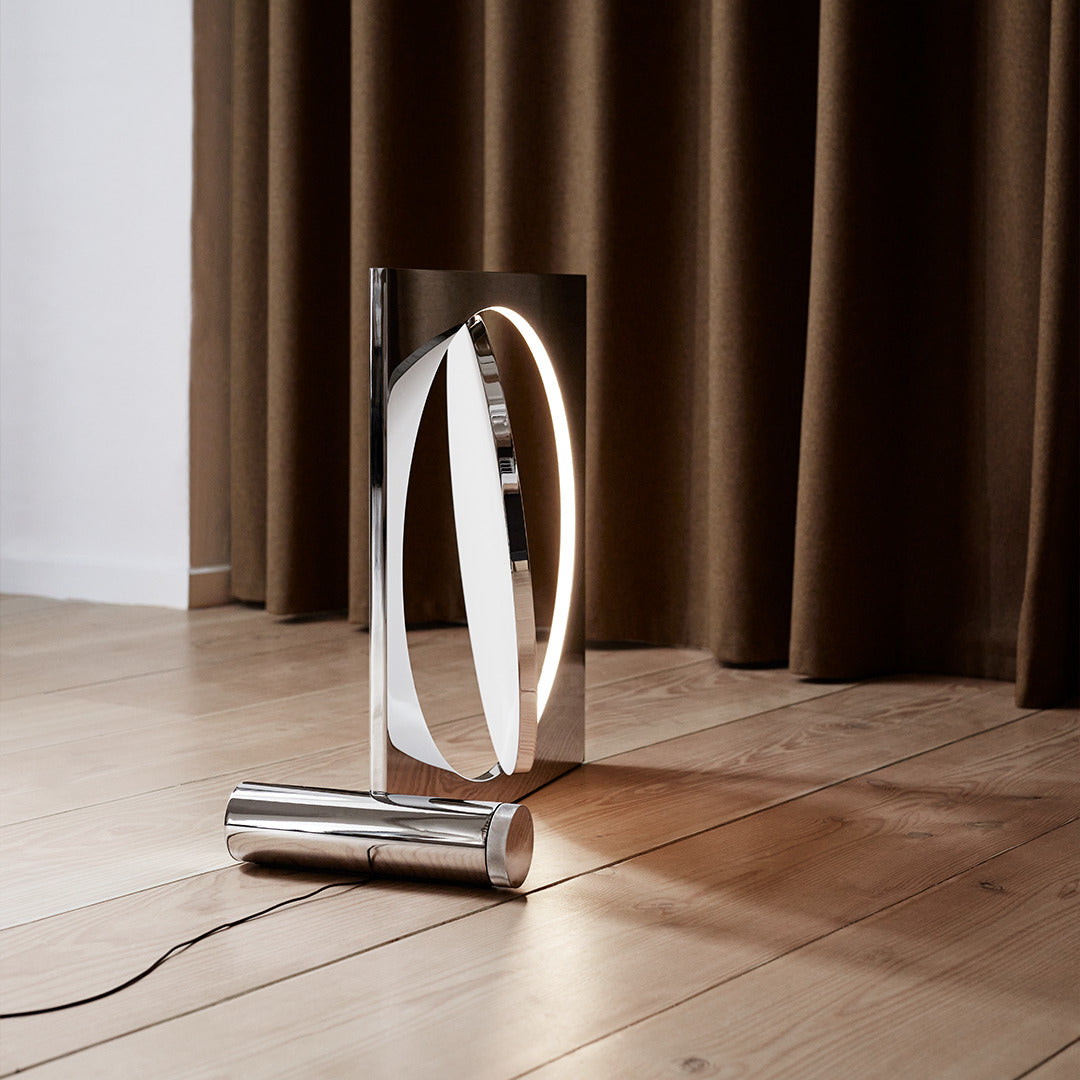 Vloerlamp MOONSETTER verchroomd