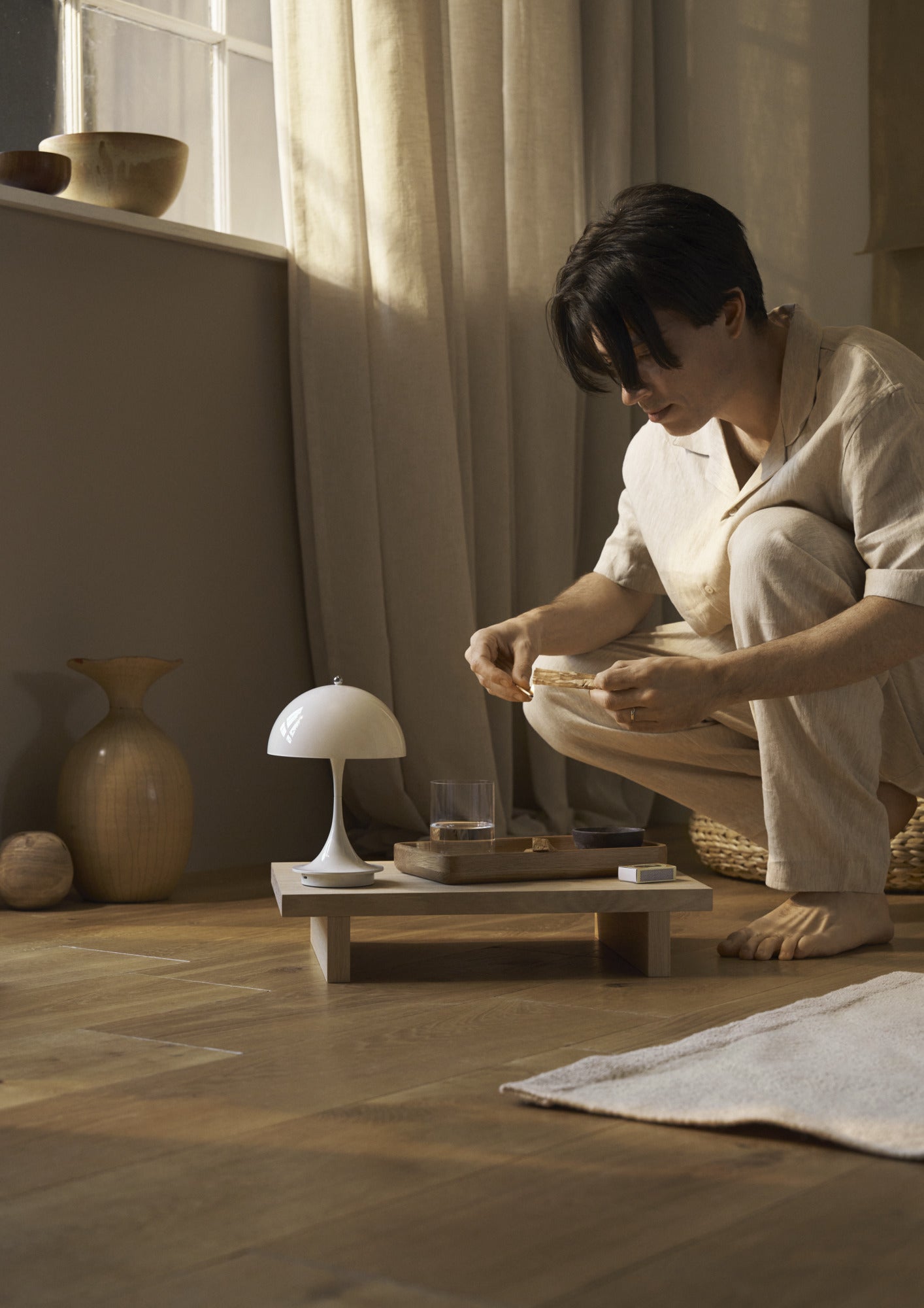 Portable lamp PANTHELLA 160 beige opal