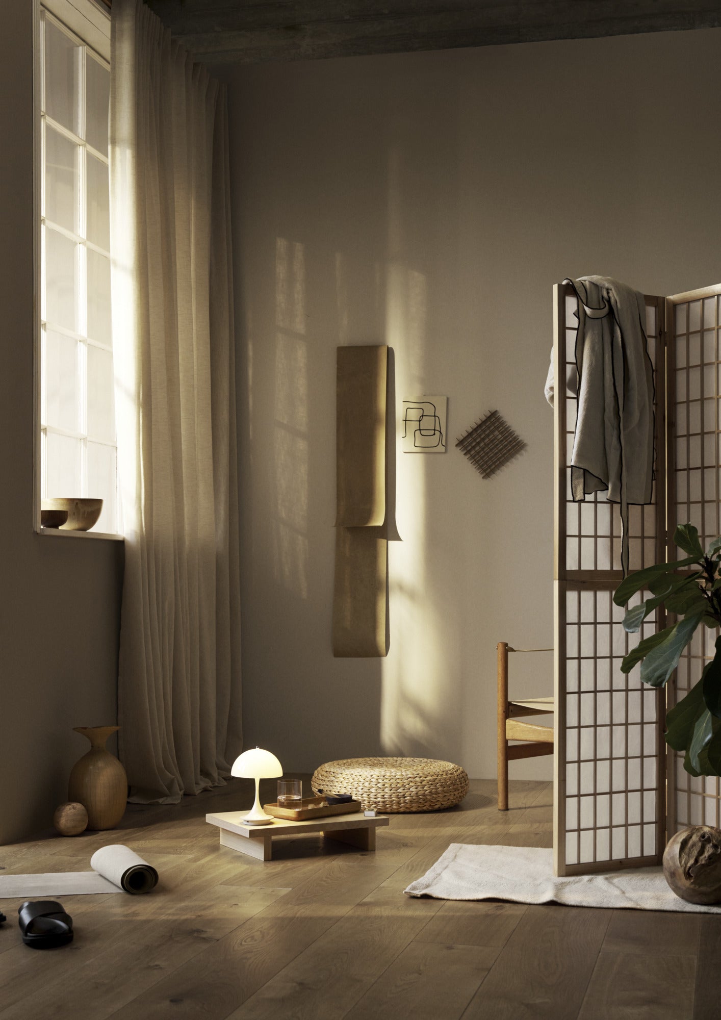 Portable lamp PANTHELLA 160 beige opal