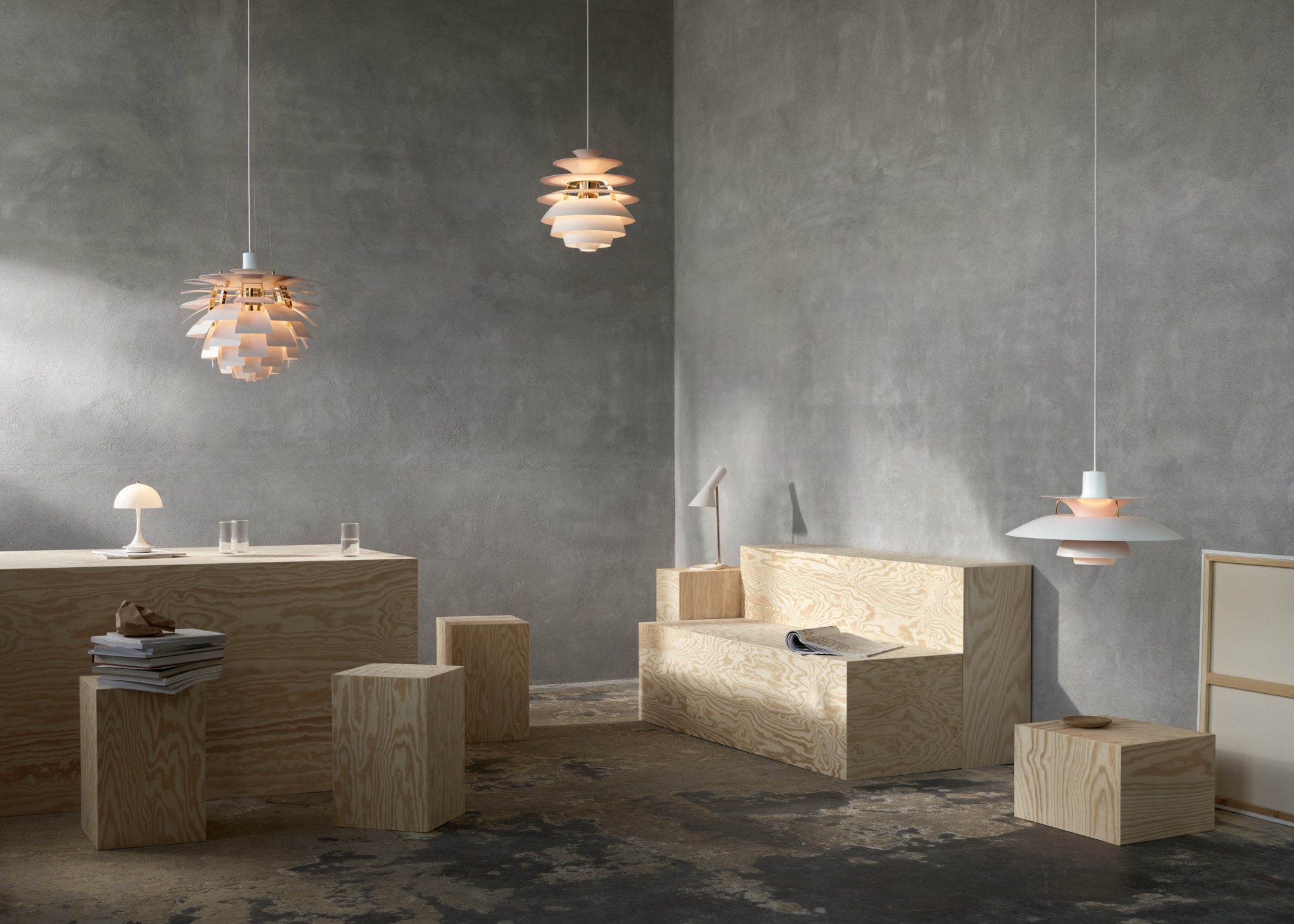 Pendelleuchte PH SNOWBALL creme mit verchromter Oberfläche