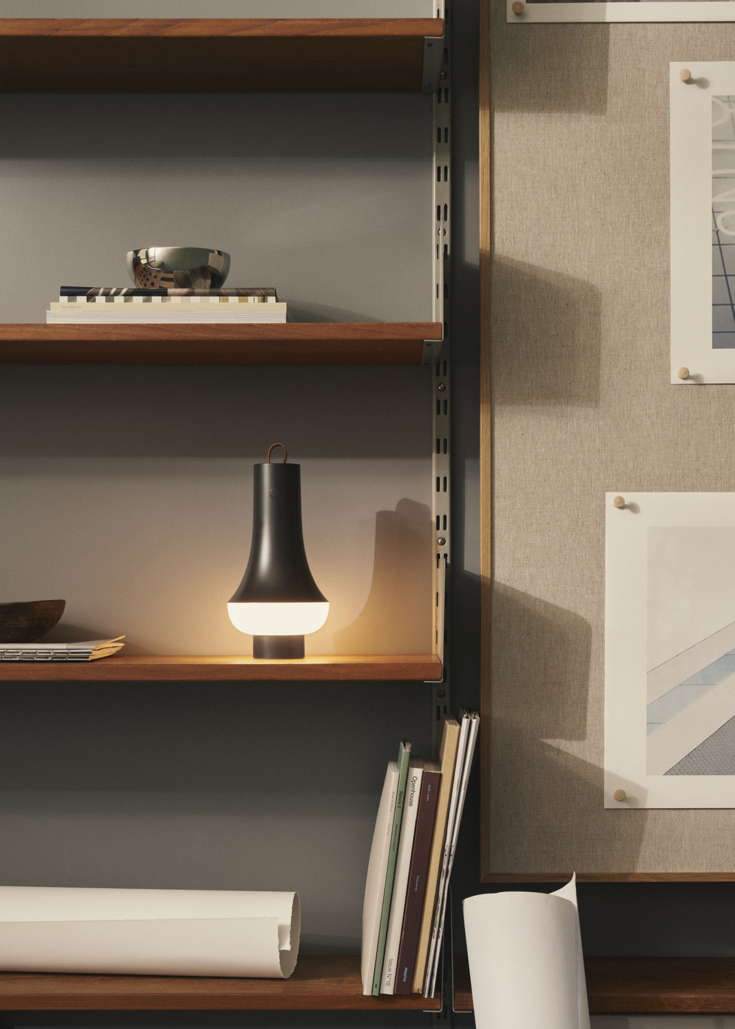 Draagbare lamp TOMOSHI donkerbruin