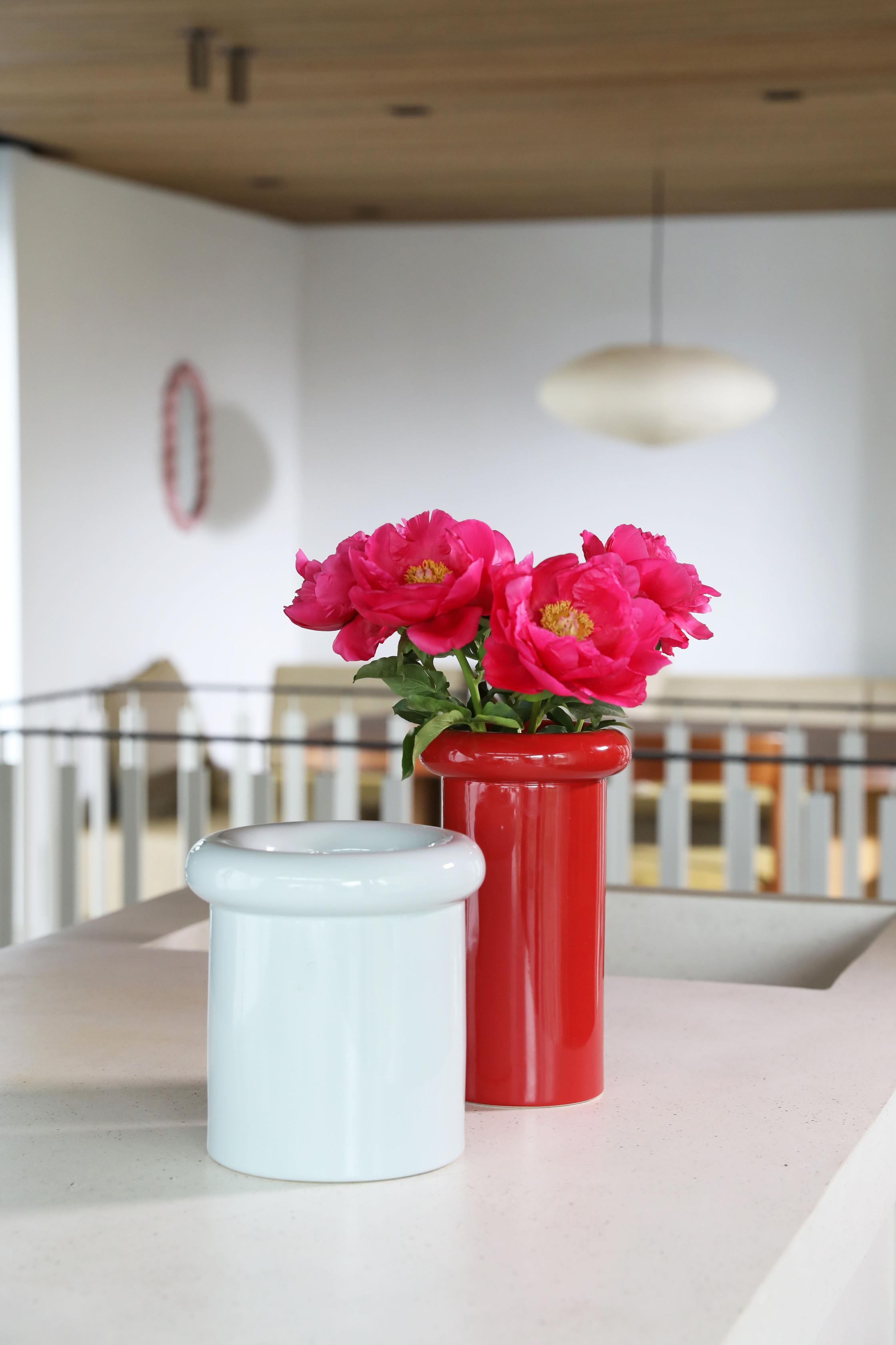 Vase TURBAN burgunderrot