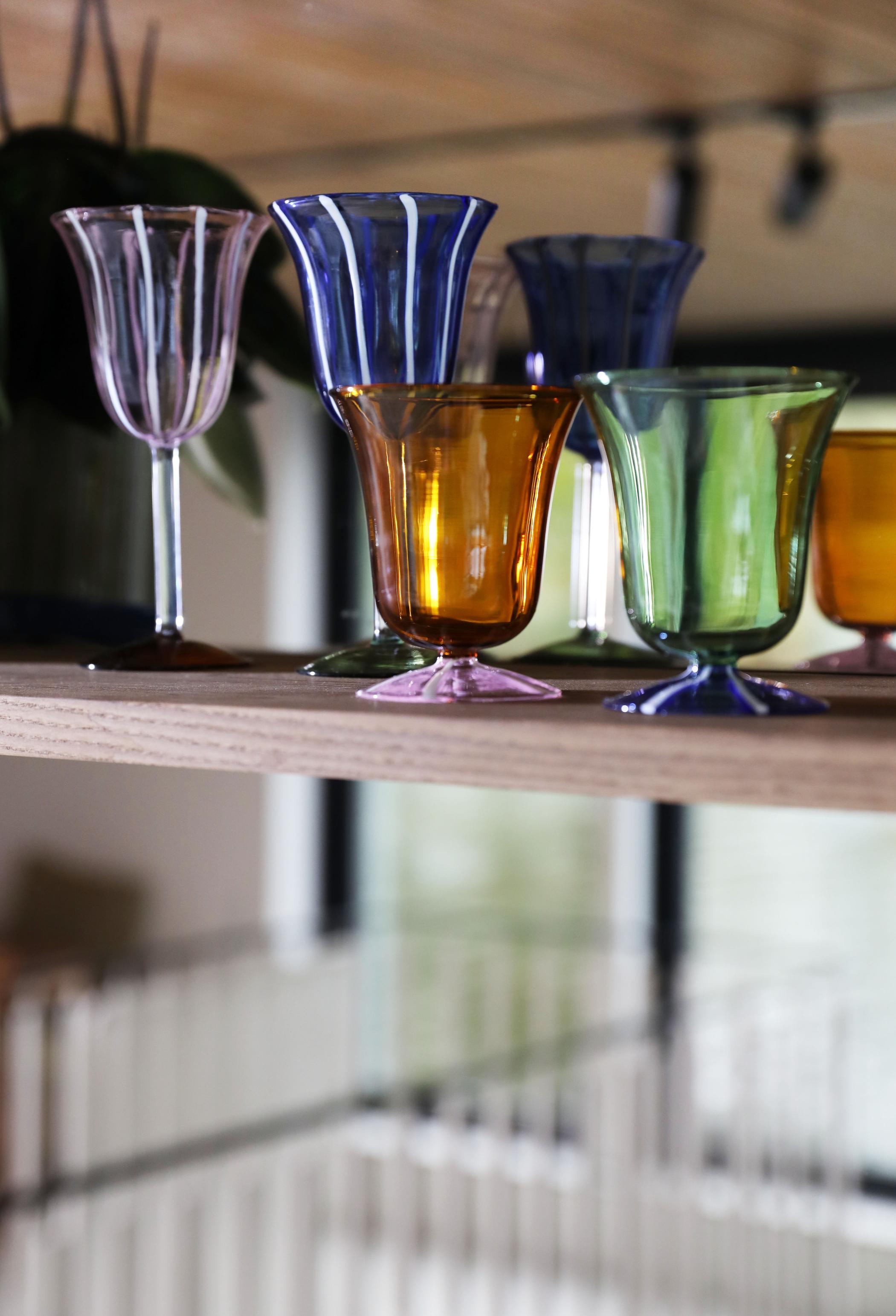 EVE glazen set groen met blauw