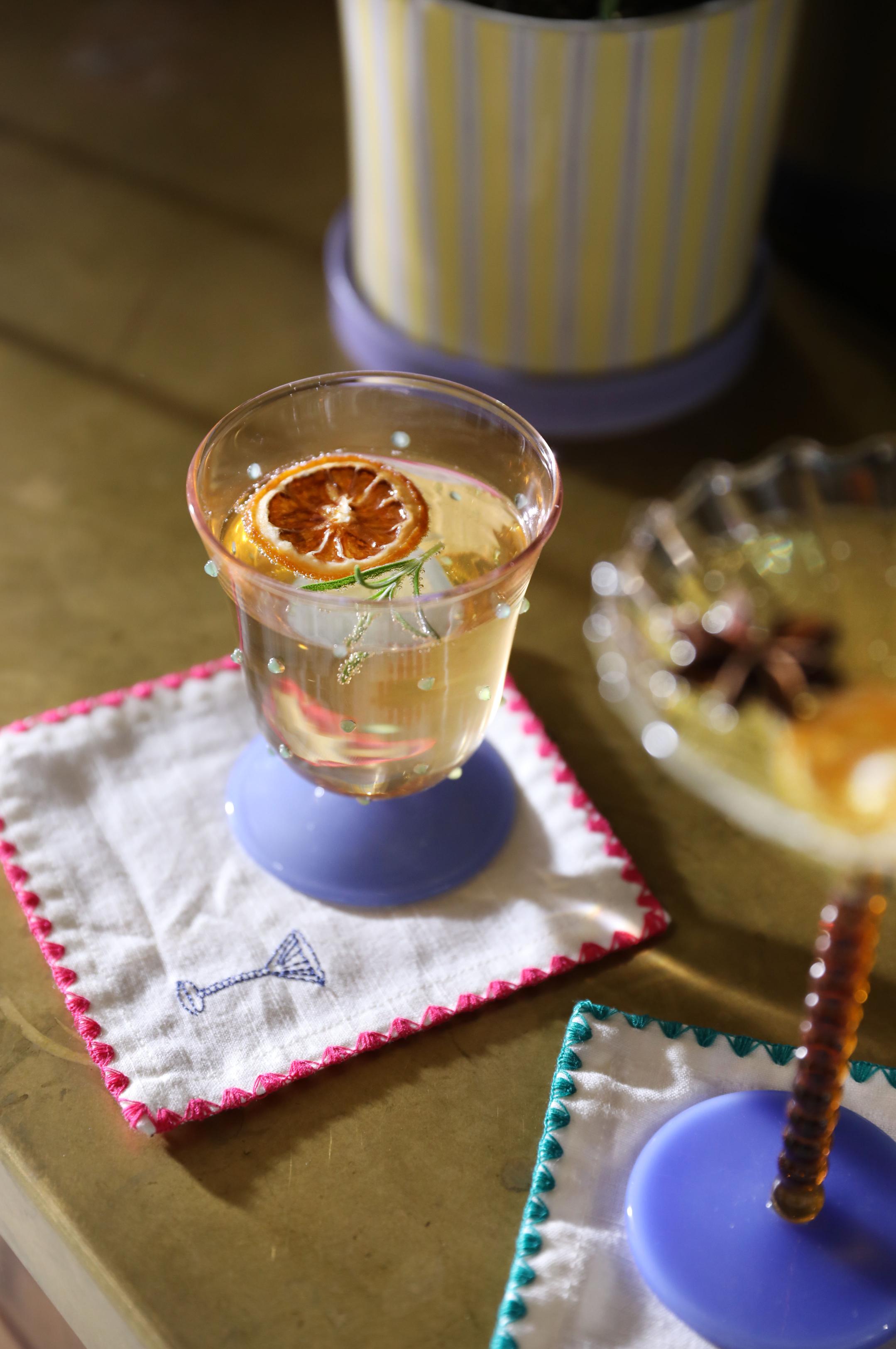 Zigzag cocktailservetten van katoen