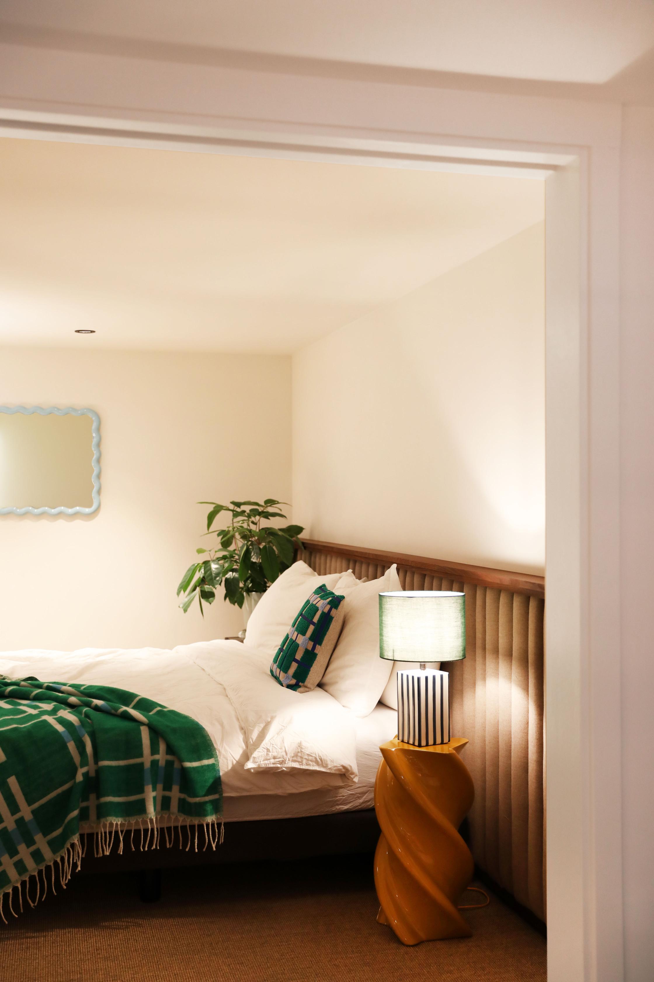 Kussenhoes PLANO groen met blauw en beige