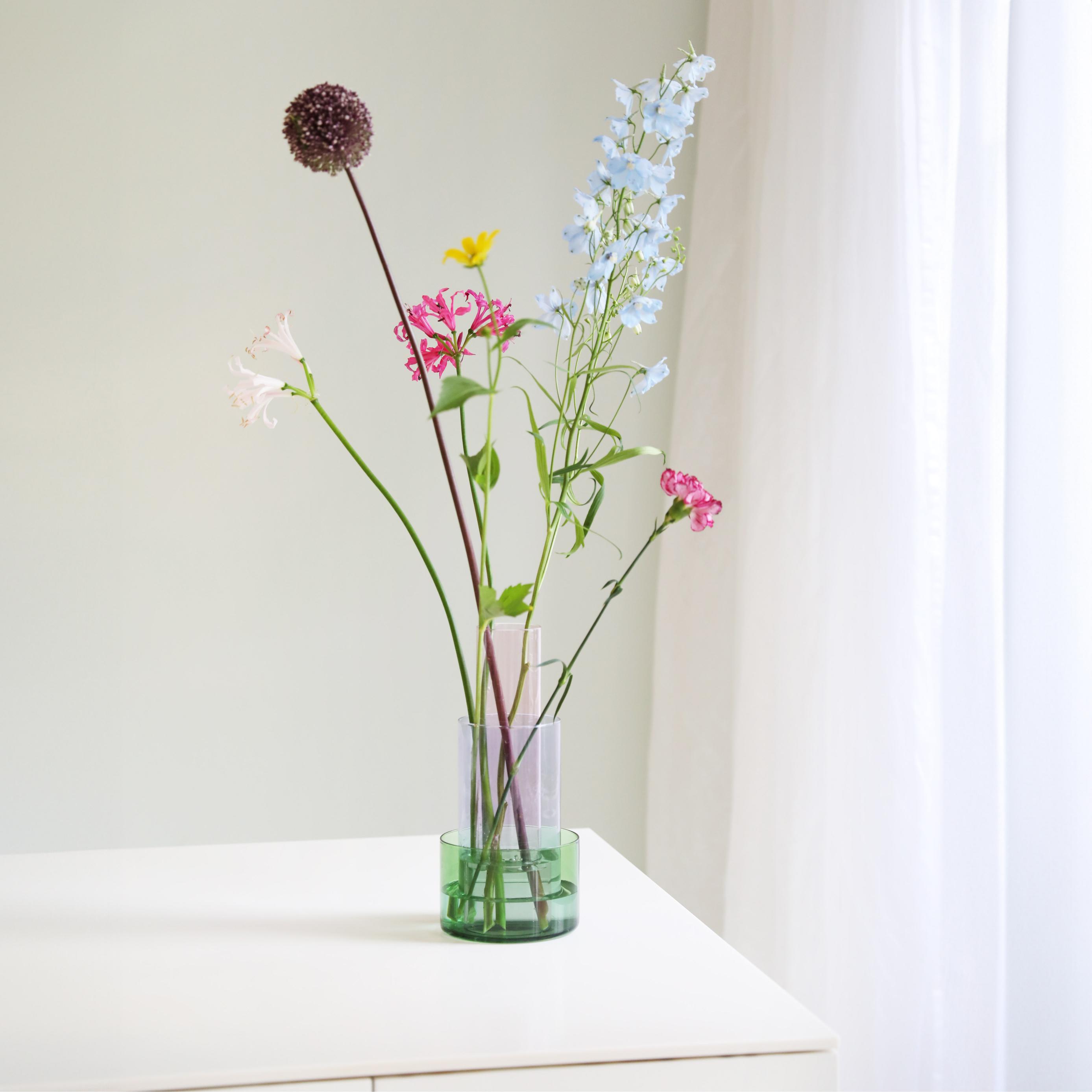 Vaas AMPHI roze met paars en groen