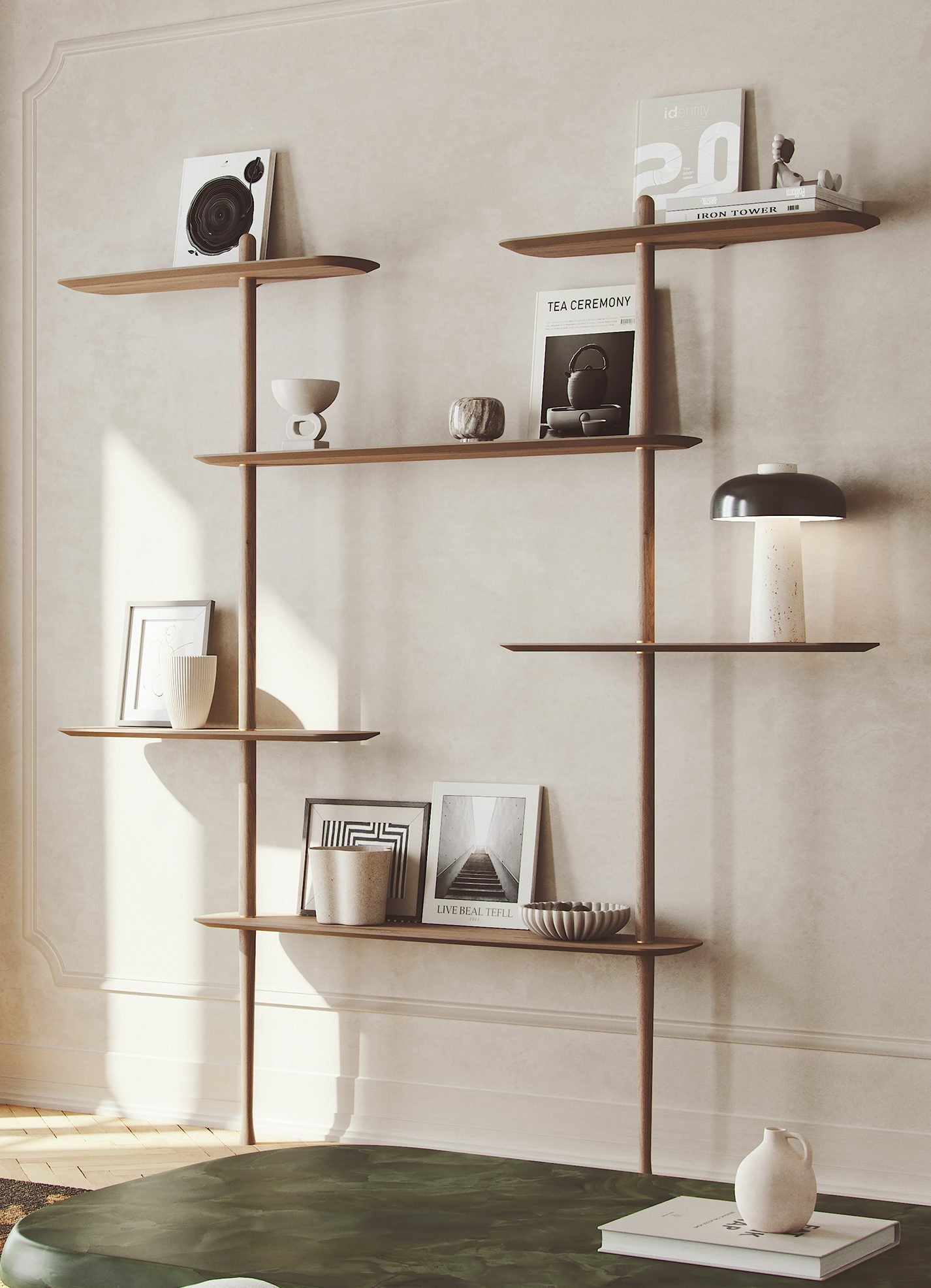 Wandregal AXIS 2 Nussbaumfurnier