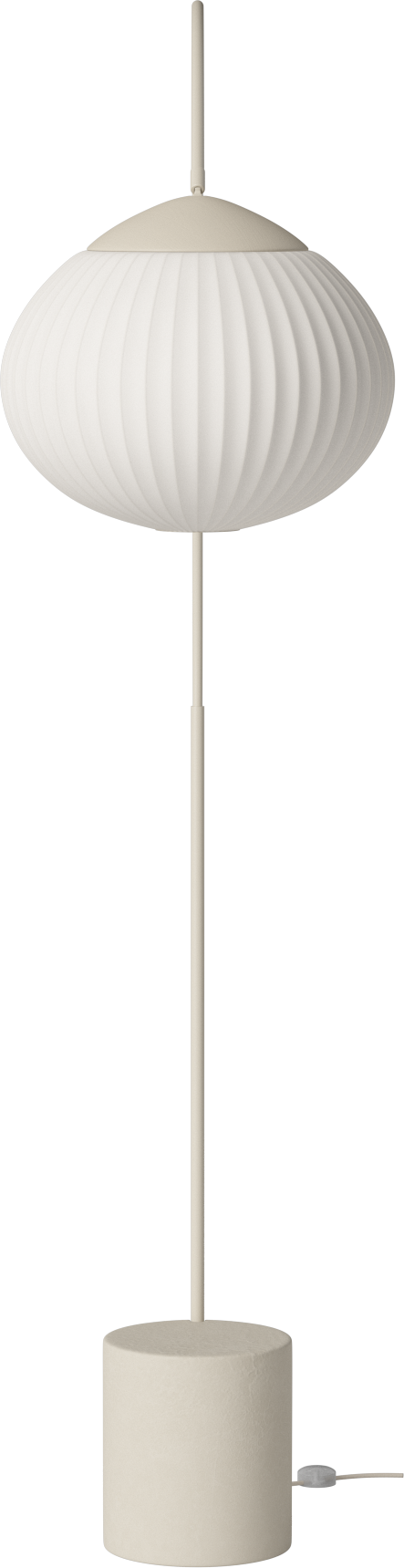 Vloerlamp ACORN wit met een voet van crèmekleurig beton