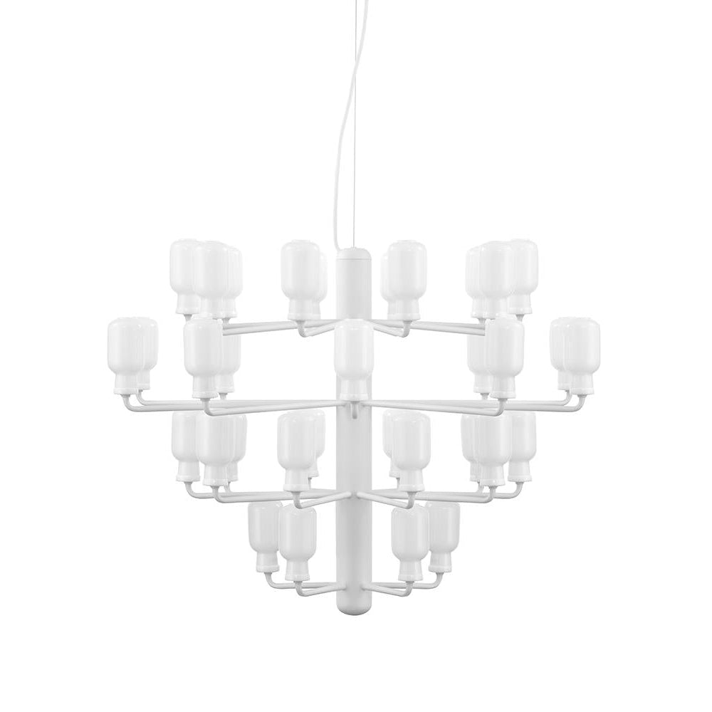 AMP chandelier white glass with white marble
